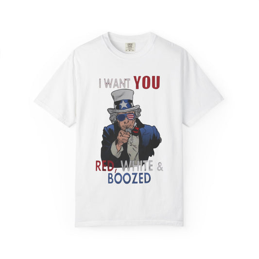 Uncle Sam Patriotic Tee, Red White and Boozed Shirt, July 4th Party T-shirt,