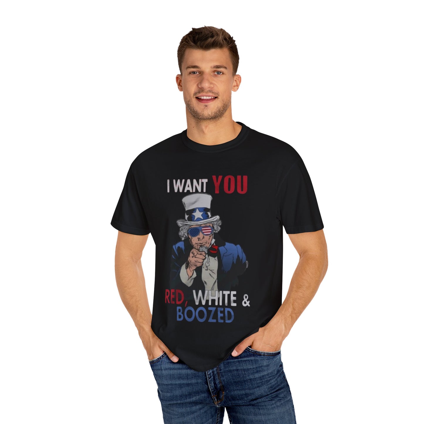Uncle Sam Patriotic Tee, Red White and Boozed Shirt, July 4th Party T-shirt,
