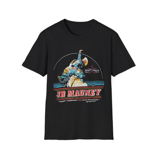 JB Mauney World Champion Bull Rider T-Shirt, Softstyle Tee for Cowboy Fans,