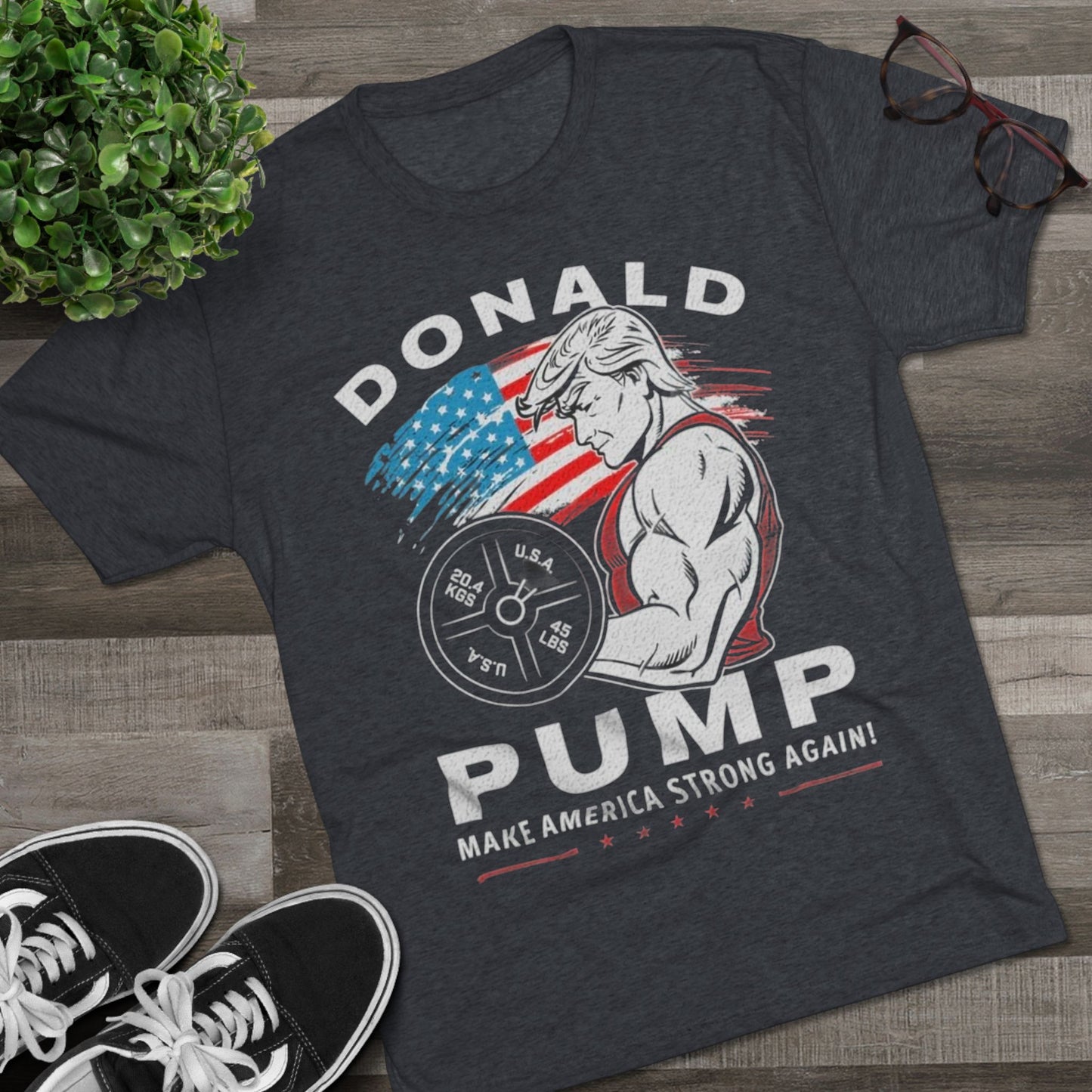 Donald “Pump” Trump 2024 President Lifting Weights Tee, Unisex Workout