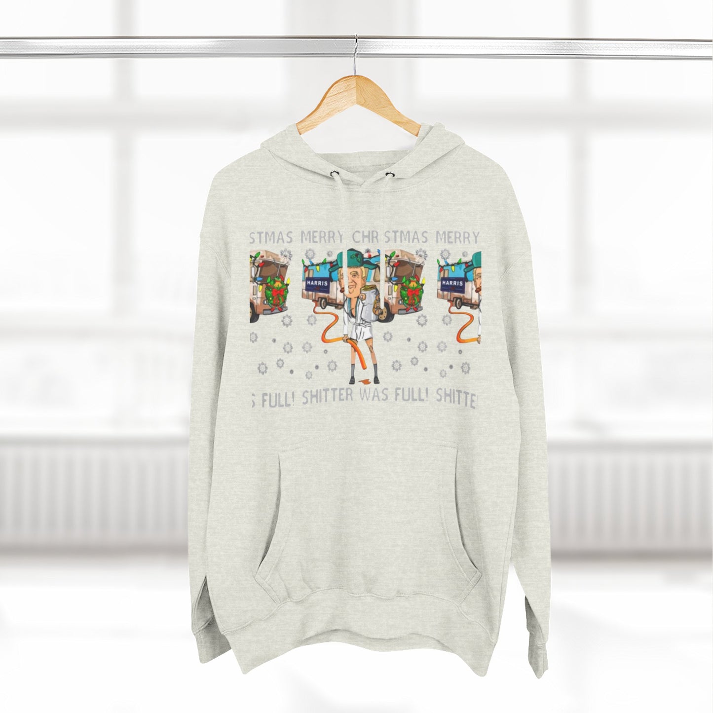Christmas Vacation Three-Panel Hoodie, Funny Holiday Fleece Sweatshirt, Gift for