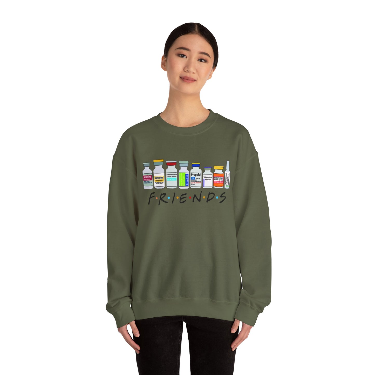 Medical Sedation Friends Healthcare RN Unisex Heavy Blend™ Crewneck Sweatshirt