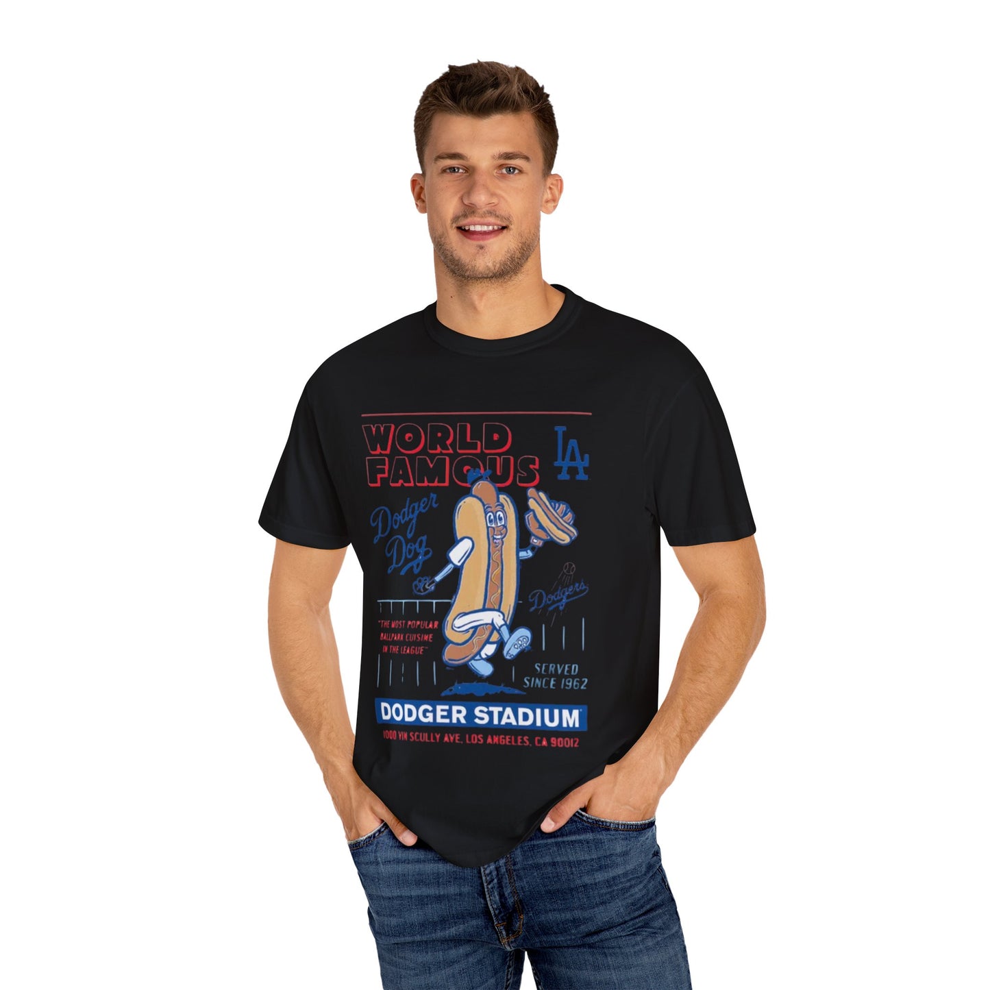 MLB Dodger Stadium Hotdog Man Unisex Tee, Famous Cuisine, Dodgers Baseball Fan
