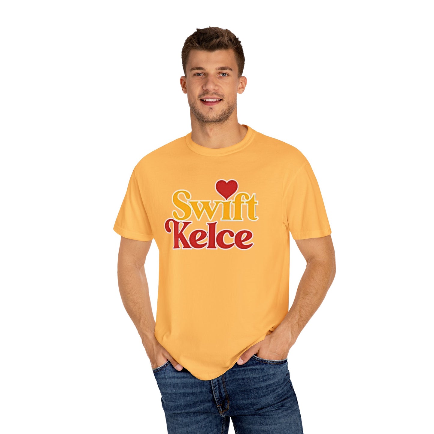 Kansas City Chiefs Football Tee, Travis Kelce #87, Swiftie Love Shirt with Heart