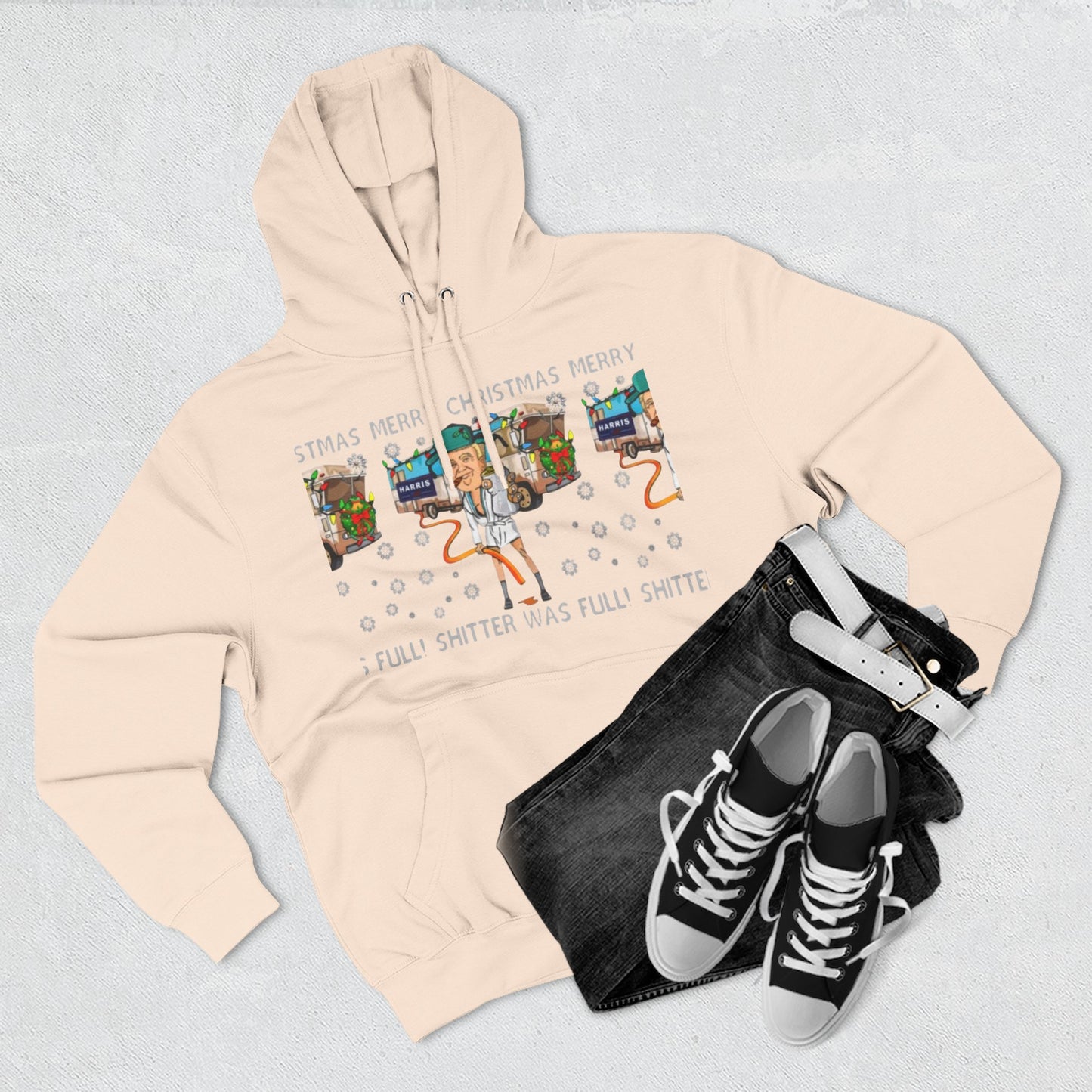 Christmas Vacation Three-Panel Hoodie, Funny Holiday Fleece Sweatshirt, Gift for