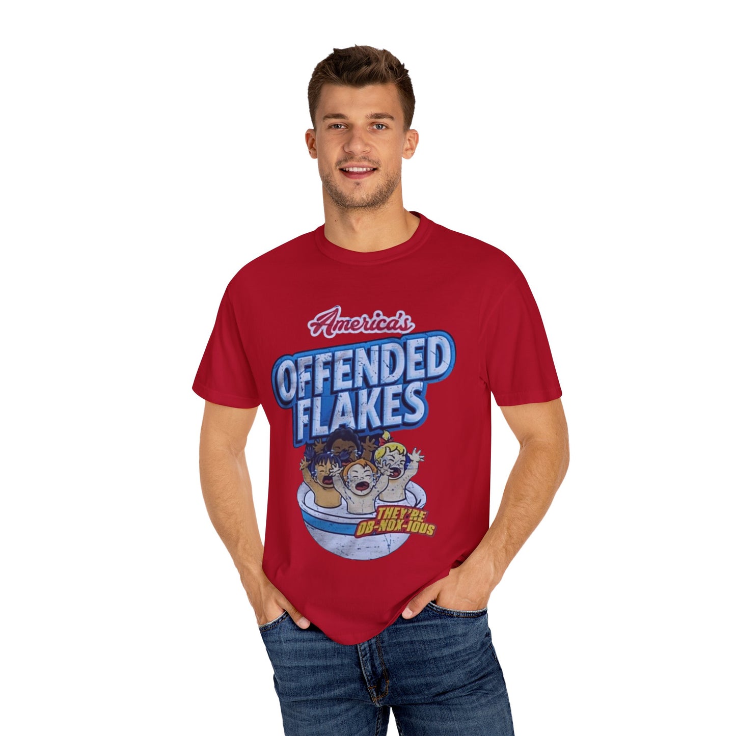 Offended Flakes Cereal Humor Unisex Tee, Liberal Trigger Shirt, Kellogs Corn