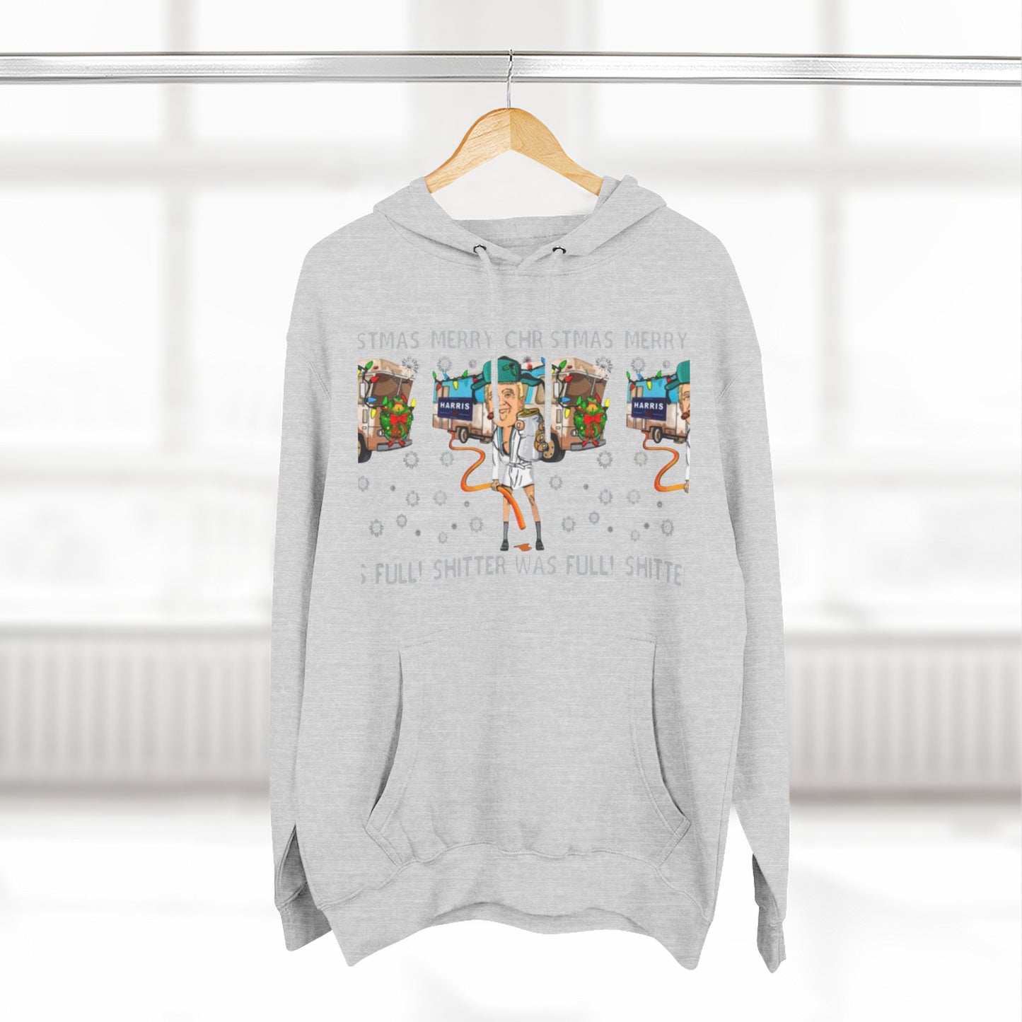Christmas Vacation Three-Panel Hoodie, Funny Holiday Fleece Sweatshirt, Gift for