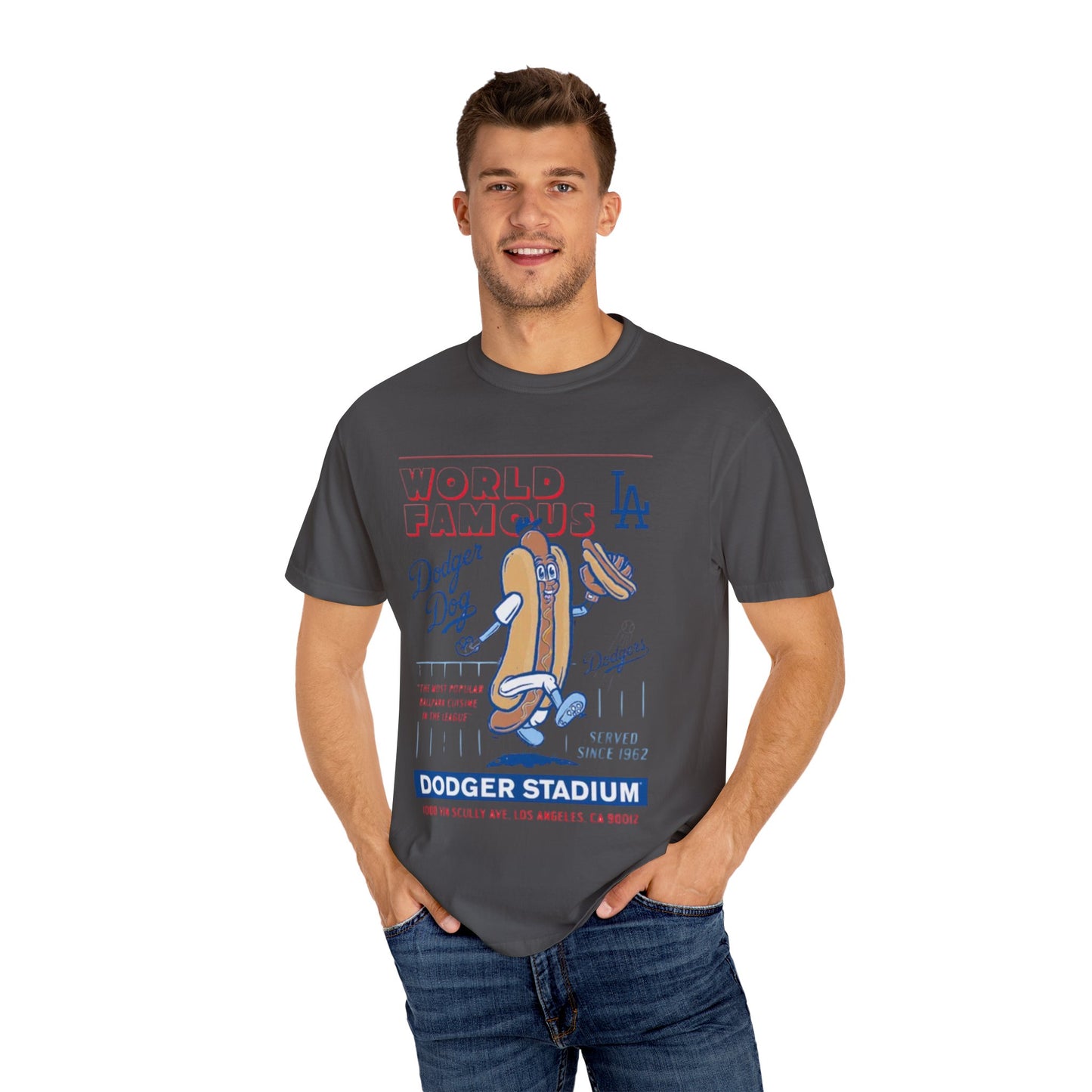 MLB Dodger Stadium Hotdog Man Unisex Tee, Famous Cuisine, Dodgers Baseball Fan