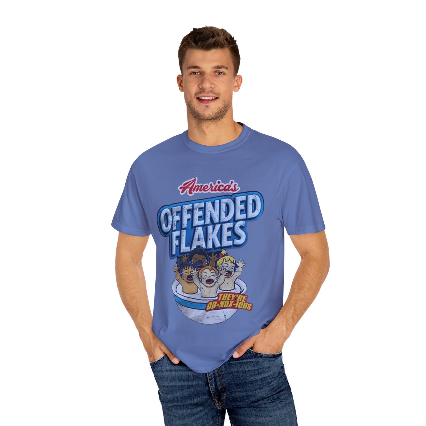 Offended Flakes Cereal Humor Unisex Tee, Liberal Trigger Shirt, Kellogs Corn