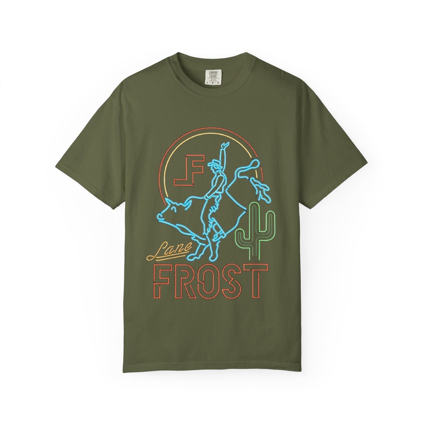 Lane Frost Bull Riding Neon Light Tee, Rodeo Bull Riding Fan Gift Unisex Legend