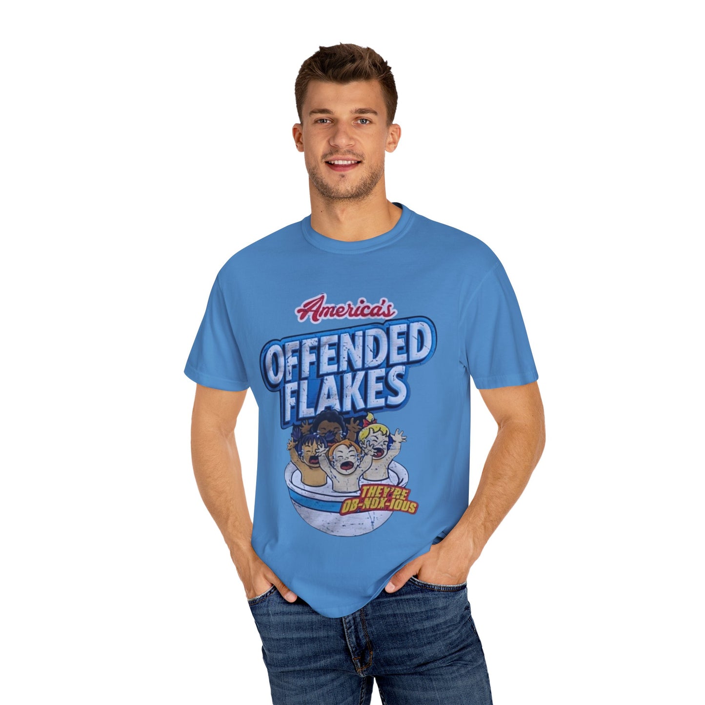 Offended Flakes Cereal Humor Unisex Tee, Liberal Trigger Shirt, Kellogs Corn