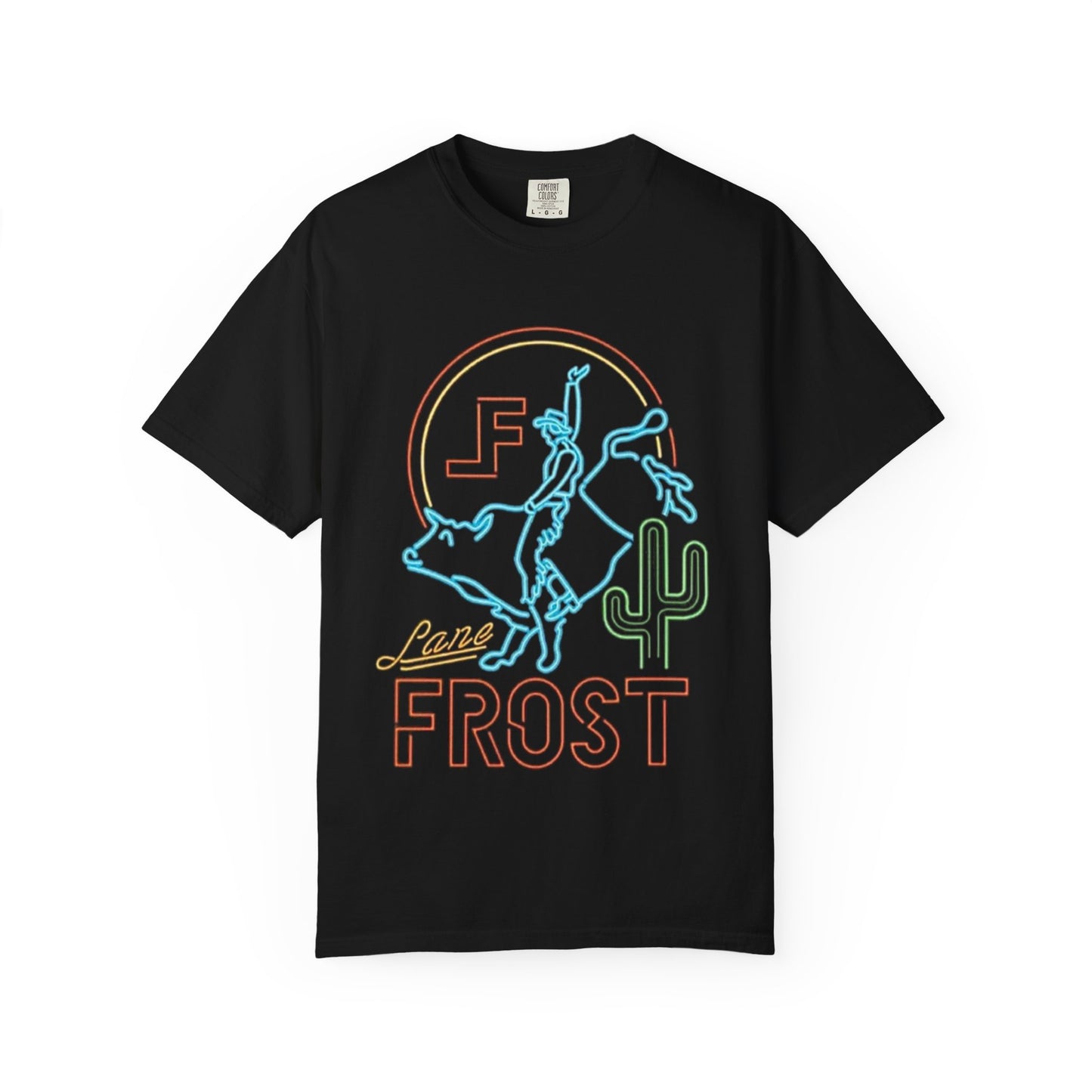 Lane Frost Bull Riding Neon Light Tee, Rodeo Bull Riding Fan Gift Unisex Legend