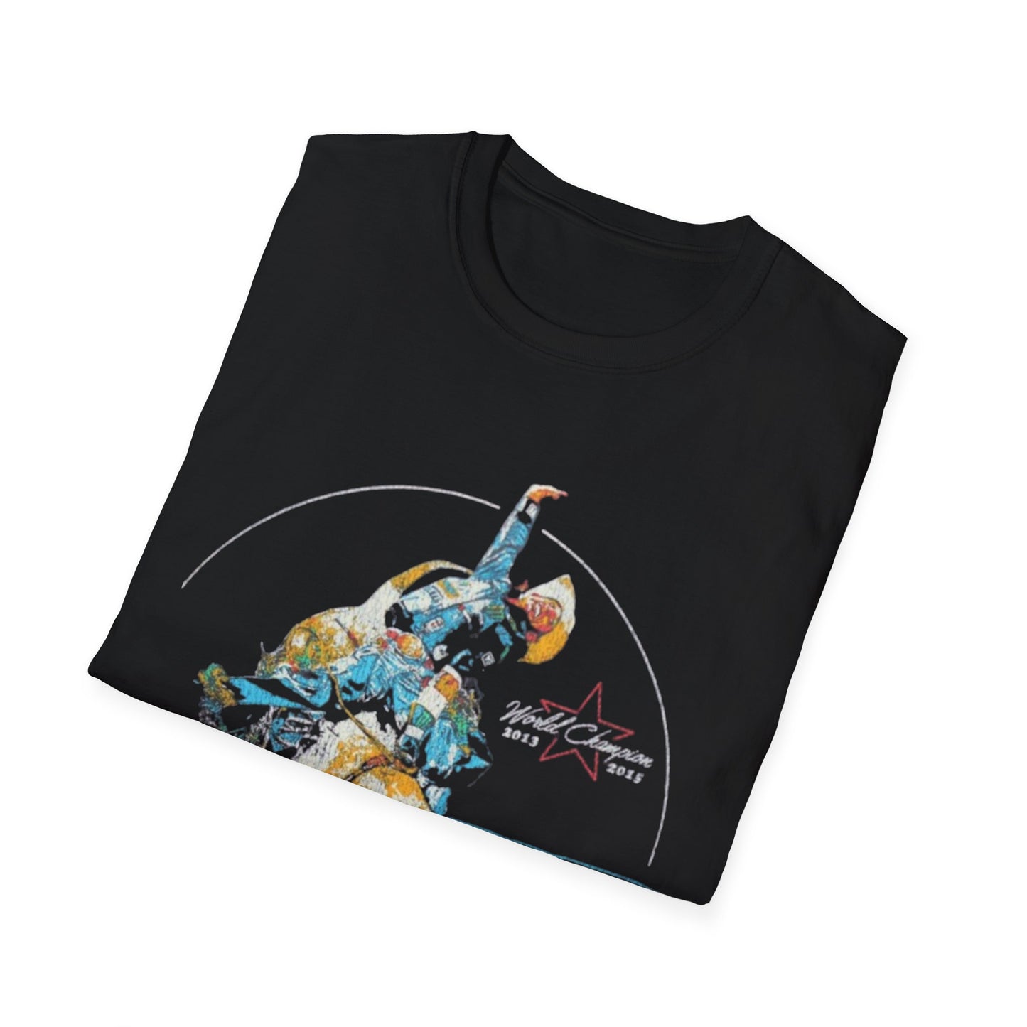 JB Mauney World Champion Bull Rider T-Shirt, Softstyle Tee for Cowboy Fans,