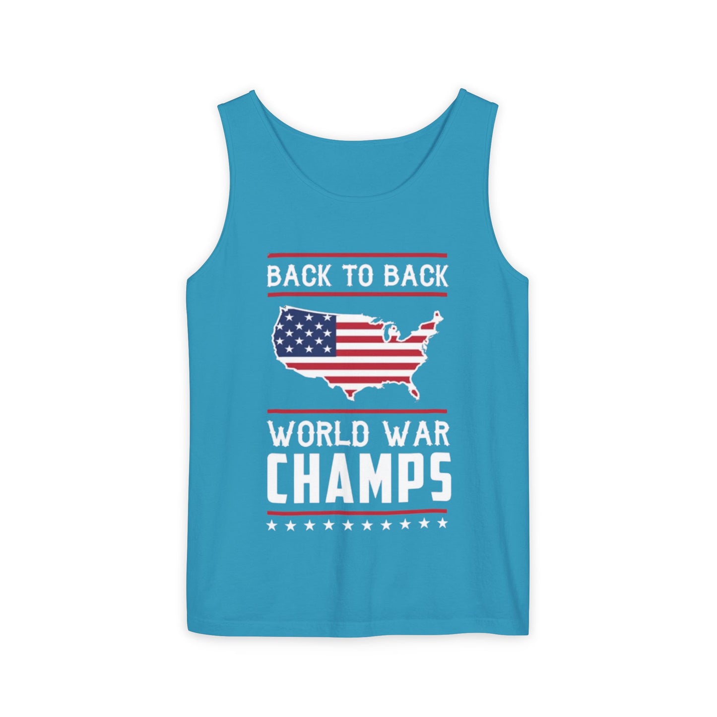 4th of July USA Back to Back World War Champions Tank, Merica Red White Blue