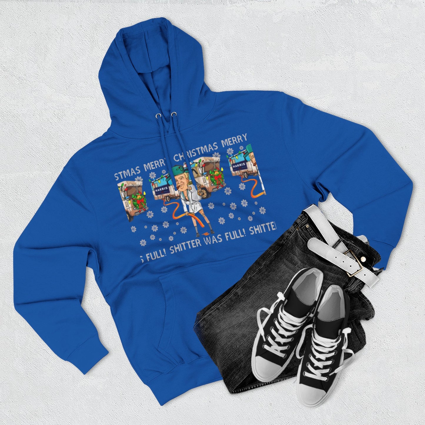 Christmas Vacation Three-Panel Hoodie, Funny Holiday Fleece Sweatshirt, Gift for