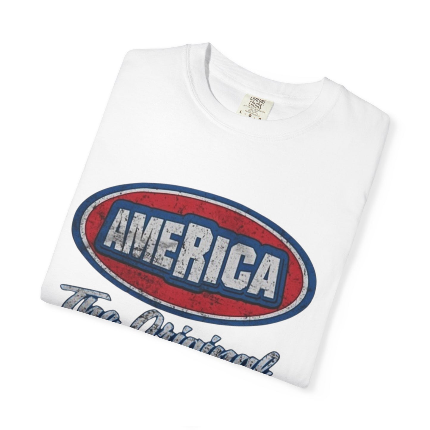 America The Original Land of the Free Patriotic Kingsford Logo Red White and