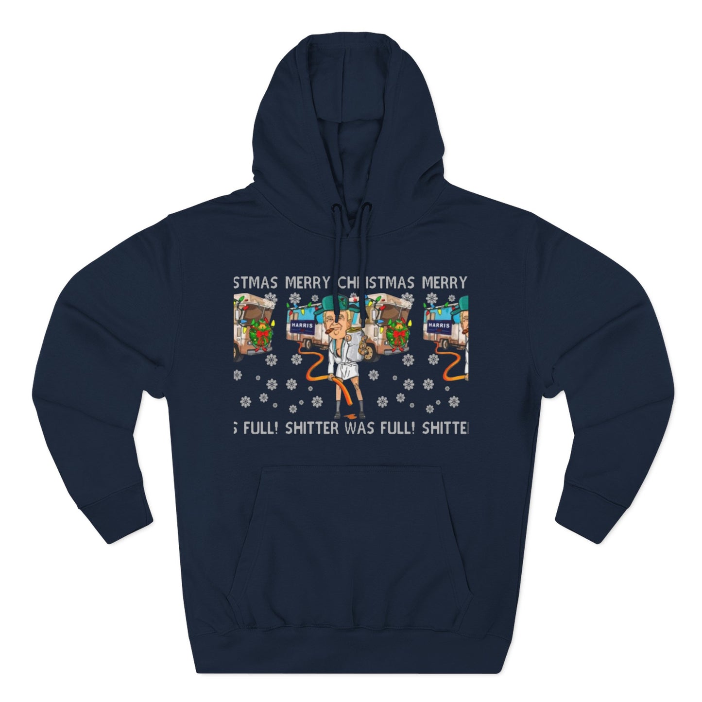 Christmas Vacation Three-Panel Hoodie, Funny Holiday Fleece Sweatshirt, Gift for