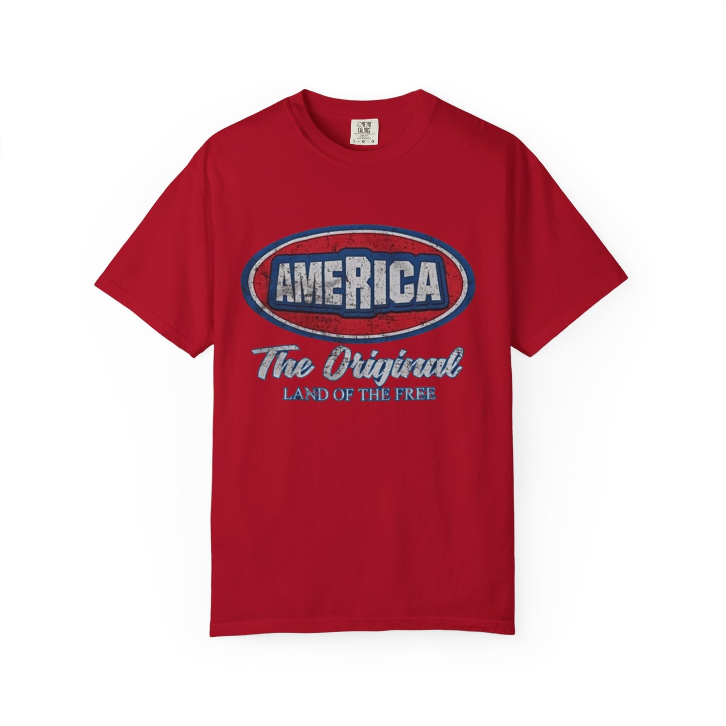 America The Original Land of the Free Patriotic Kingsford Logo Red White and
