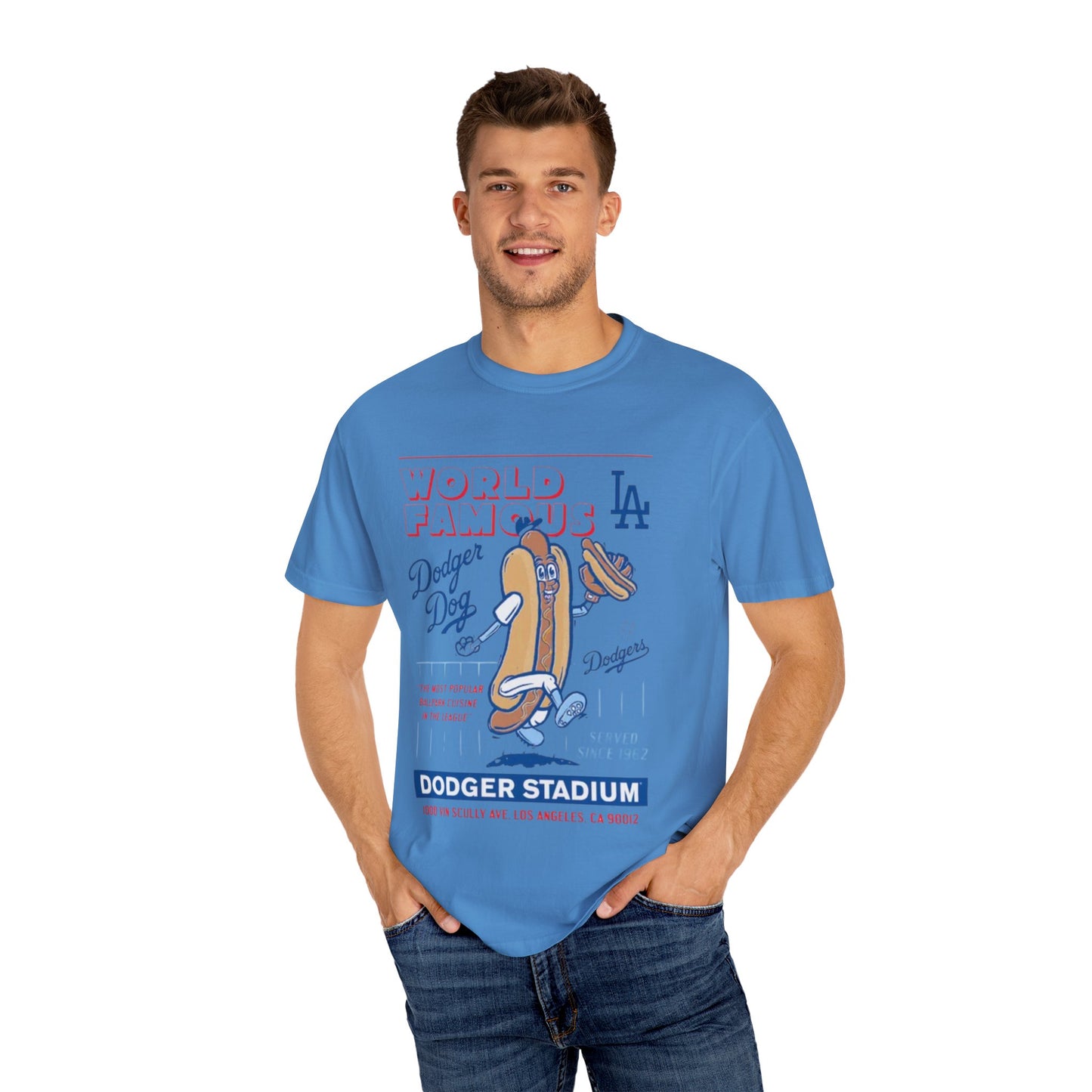 MLB Dodger Stadium Hotdog Man Unisex Tee, Famous Cuisine, Dodgers Baseball Fan
