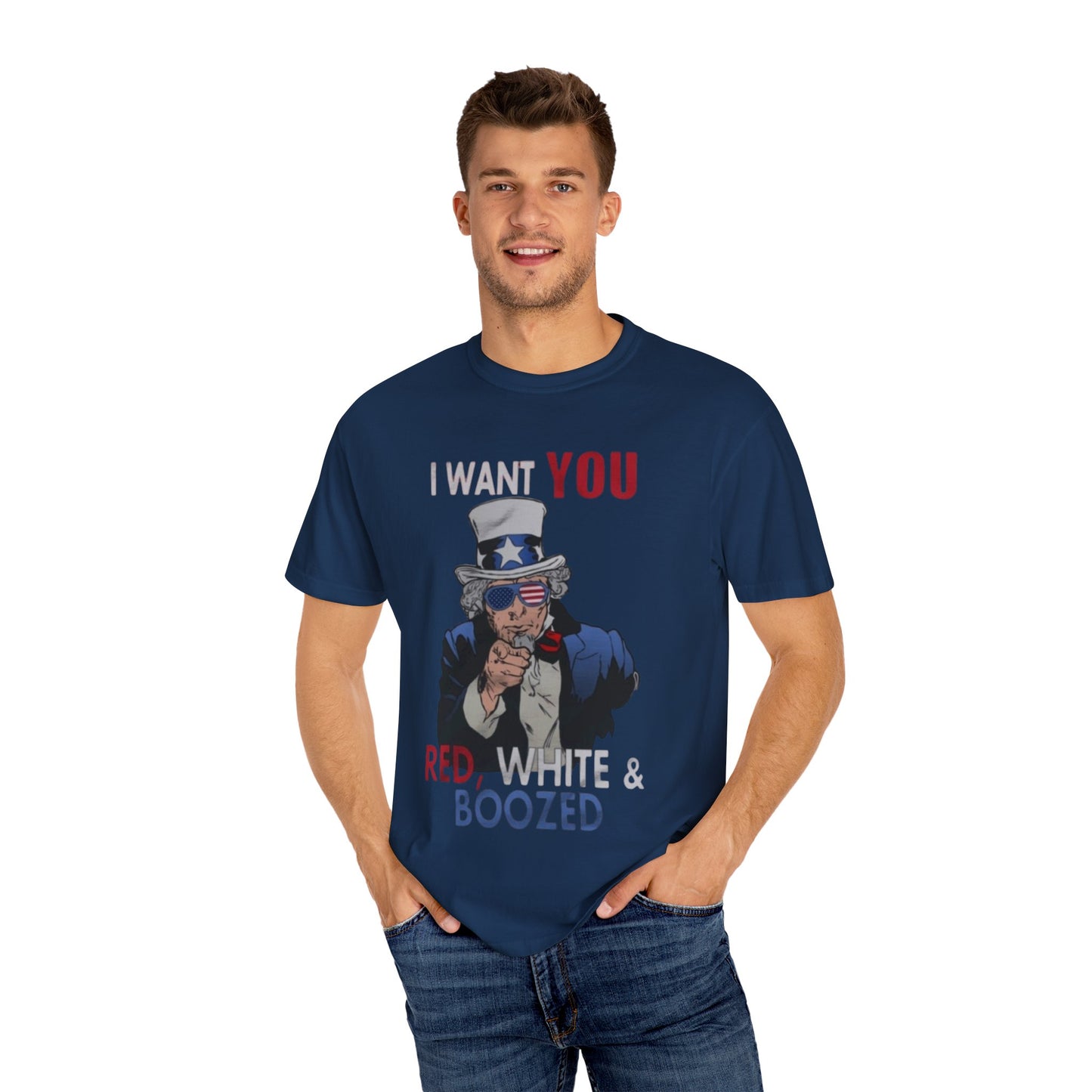 Uncle Sam Patriotic Tee, Red White and Boozed Shirt, July 4th Party T-shirt,