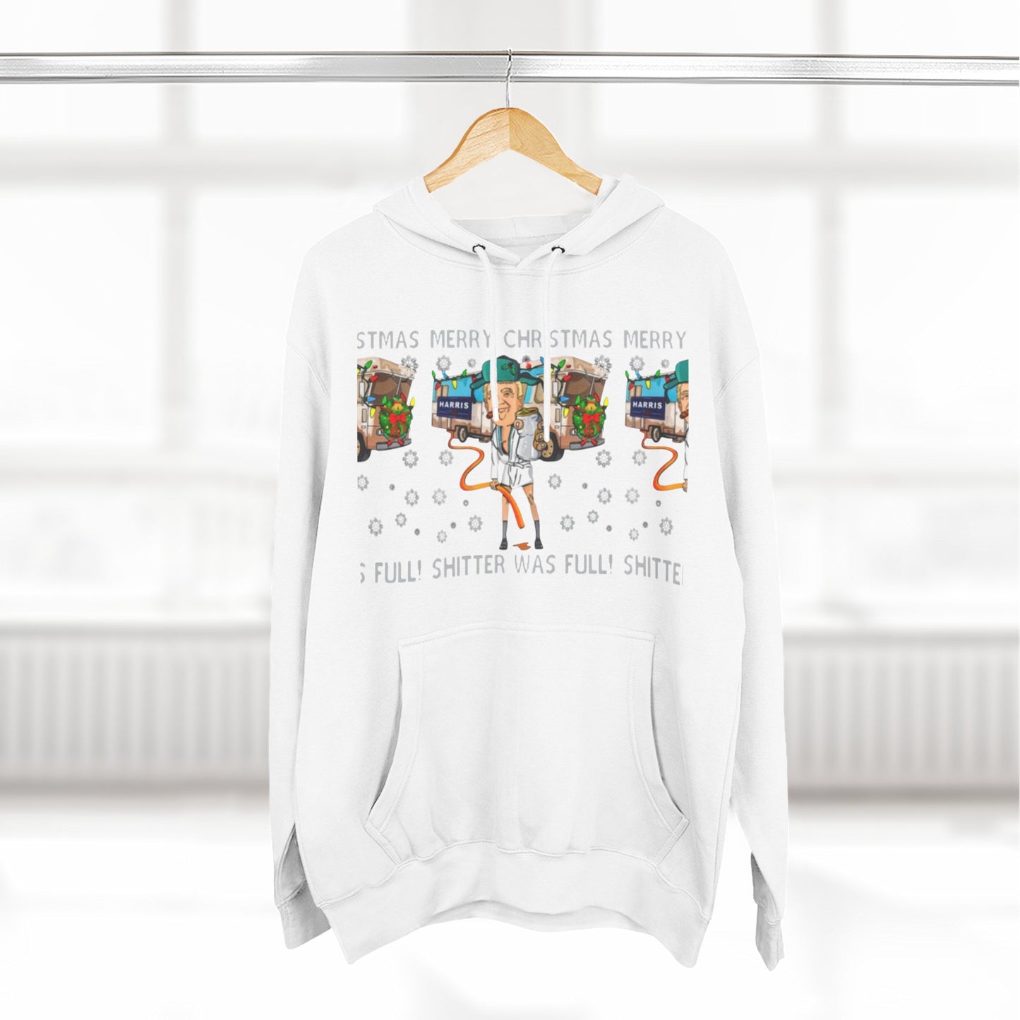 Christmas Vacation Three-Panel Hoodie, Funny Holiday Fleece Sweatshirt, Gift for
