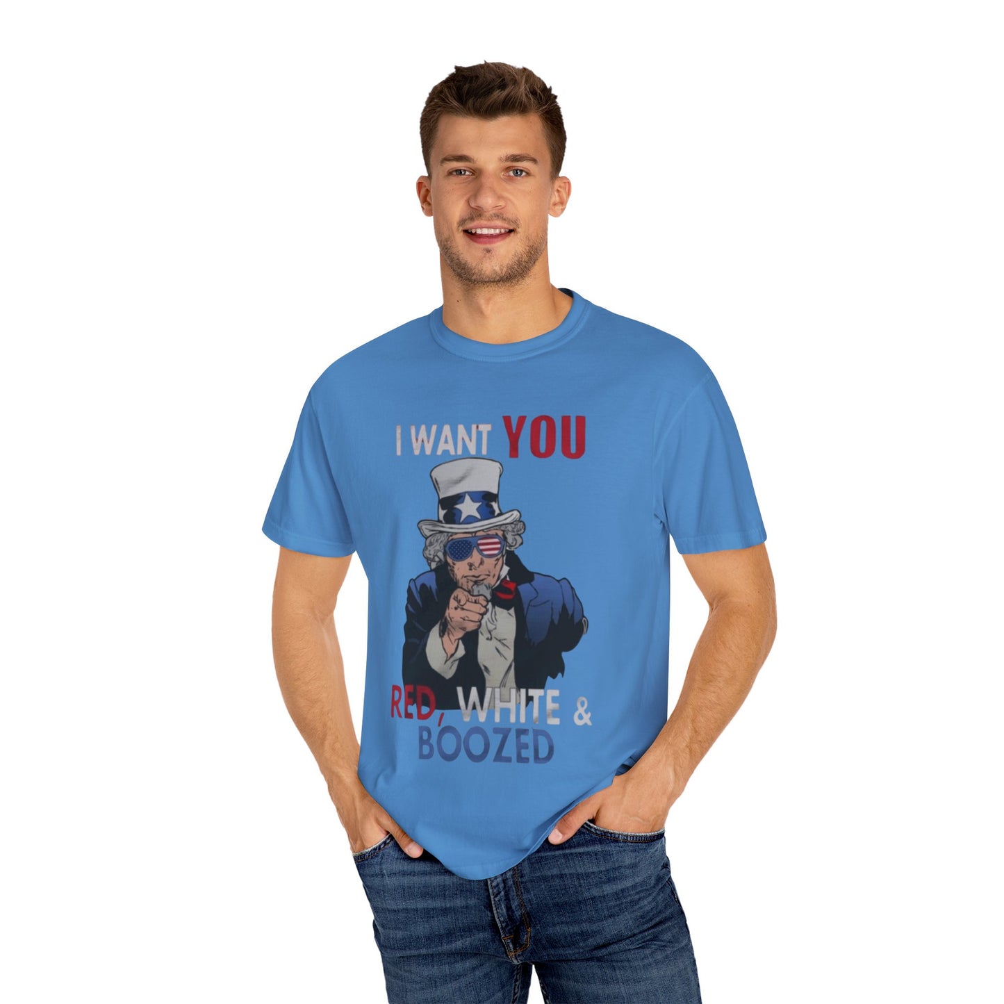 Uncle Sam Patriotic Tee, Red White and Boozed Shirt, July 4th Party T-shirt,