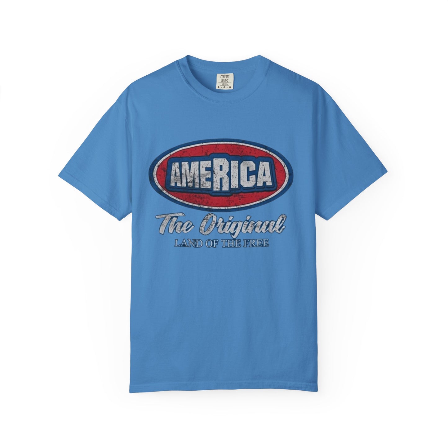 America The Original Land of the Free Patriotic Kingsford Logo Red White and