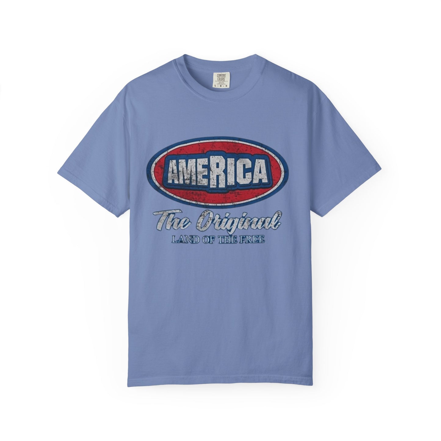 America The Original Land of the Free Patriotic Kingsford Logo Red White and