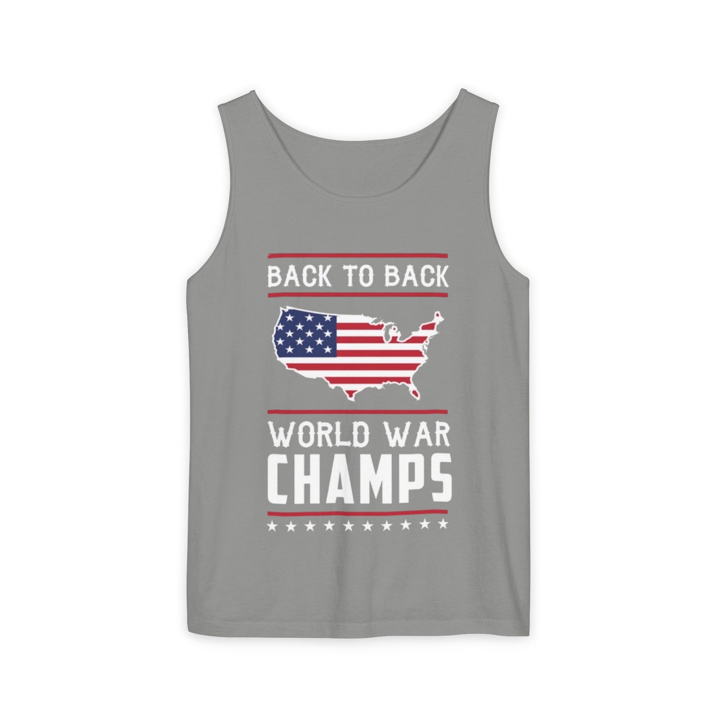 4th of July USA Back to Back World War Champions Tank, Merica Red White Blue