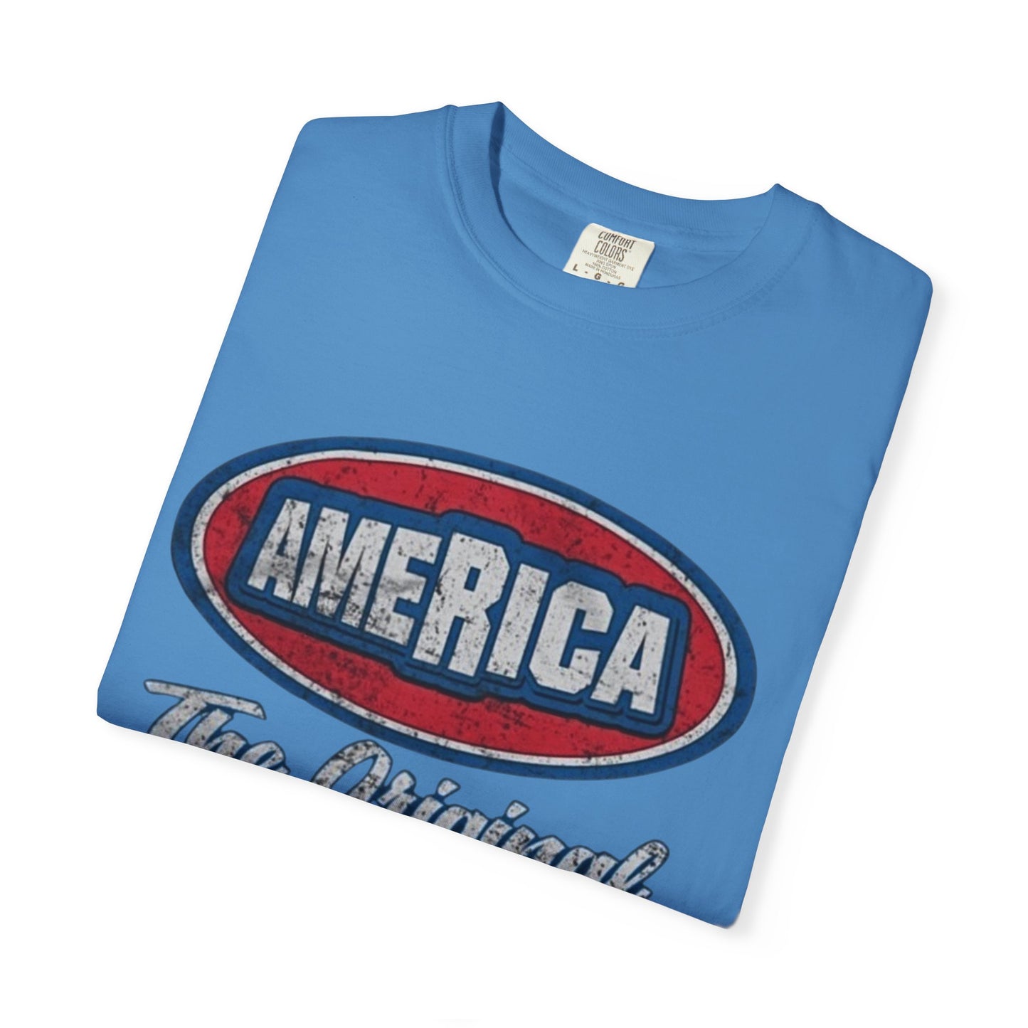 America The Original Land of the Free Patriotic Kingsford Logo Red White and