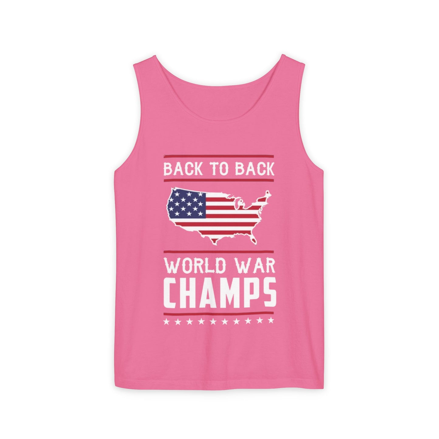 4th of July USA Back to Back World War Champions Tank, Merica Red White Blue