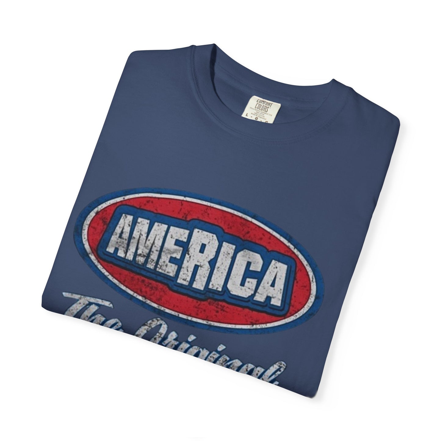 America The Original Land of the Free Patriotic Kingsford Logo Red White and