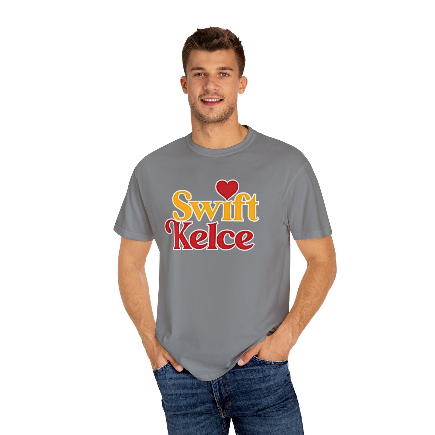 Kansas City Chiefs Football Tee, Travis Kelce #87, Swiftie Love Shirt with Heart