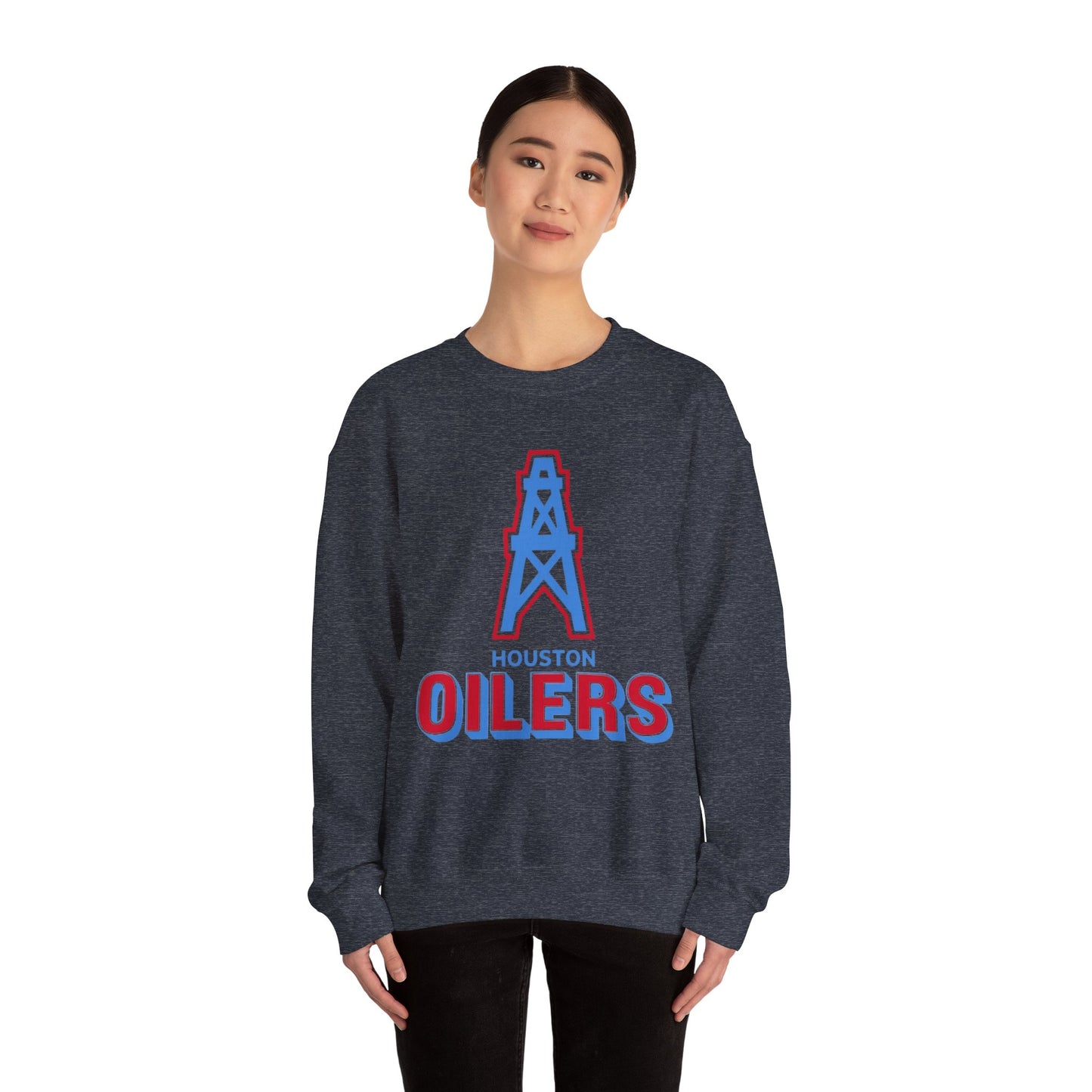 Houston Oilers Throwback Sweatshirt, Unisex NFL Football Crewneck, Vintage 1960