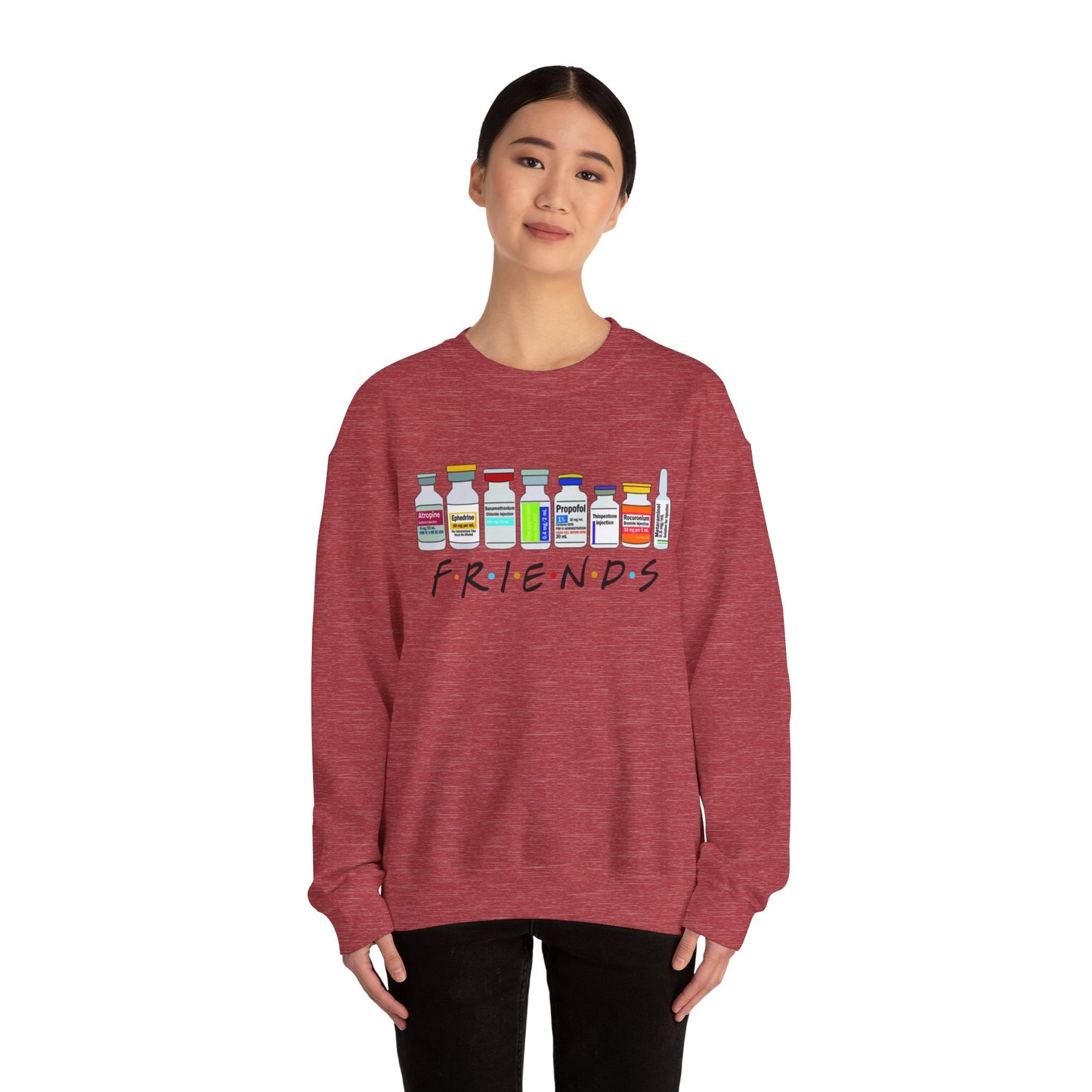 Medical Sedation Friends Healthcare RN Unisex Heavy Blend™ Crewneck Sweatshirt