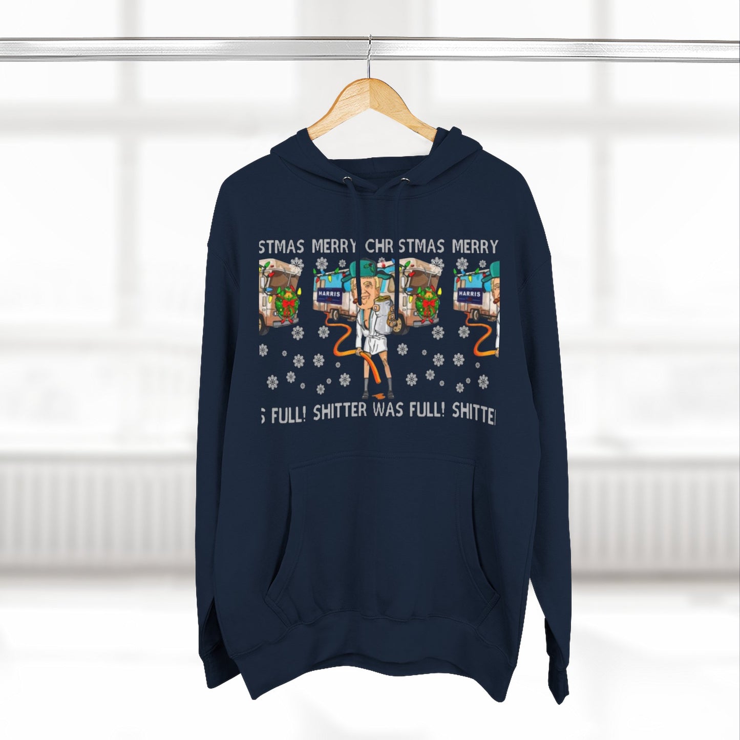 Christmas Vacation Three-Panel Hoodie, Funny Holiday Fleece Sweatshirt, Gift for