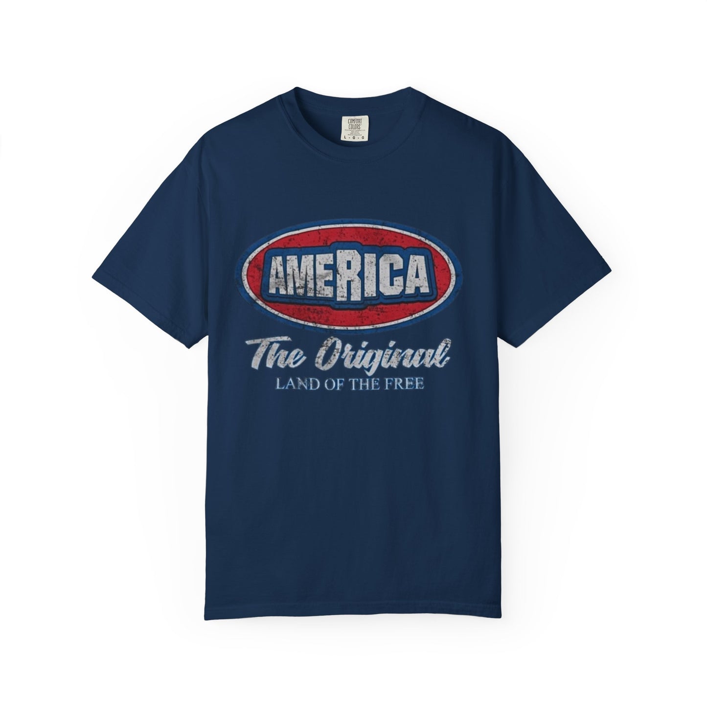 America The Original Land of the Free Patriotic Kingsford Logo Red White and