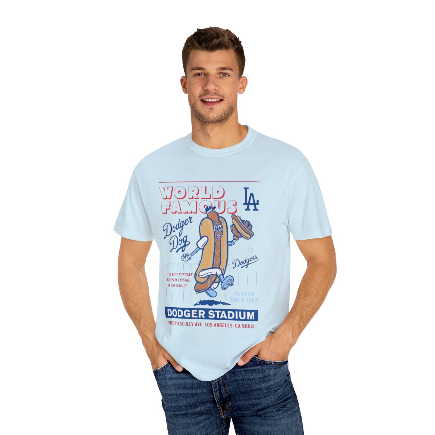MLB Dodger Stadium Hotdog Man Unisex Tee, Famous Cuisine, Dodgers Baseball Fan
