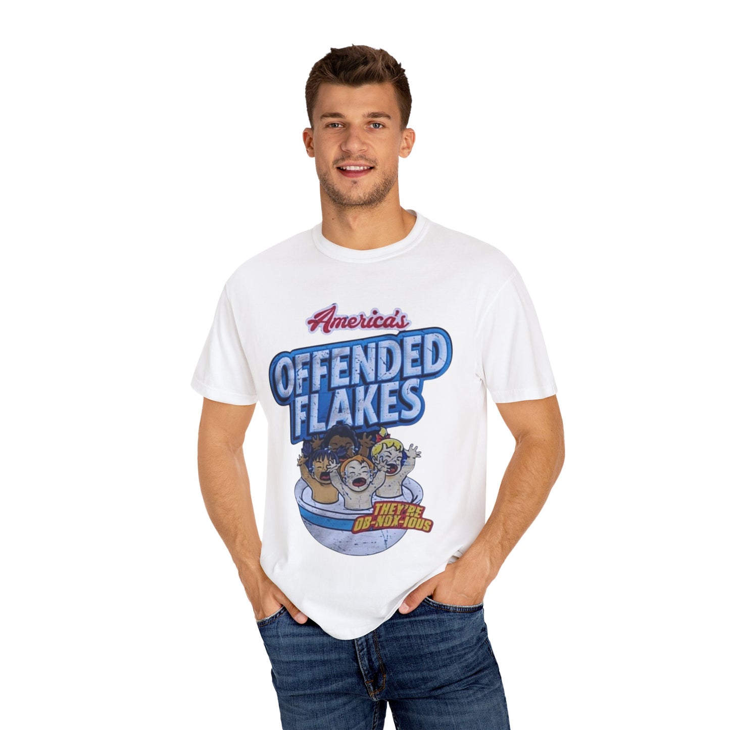 Offended Flakes Cereal Humor Unisex Tee, Liberal Trigger Shirt, Kellogs Corn