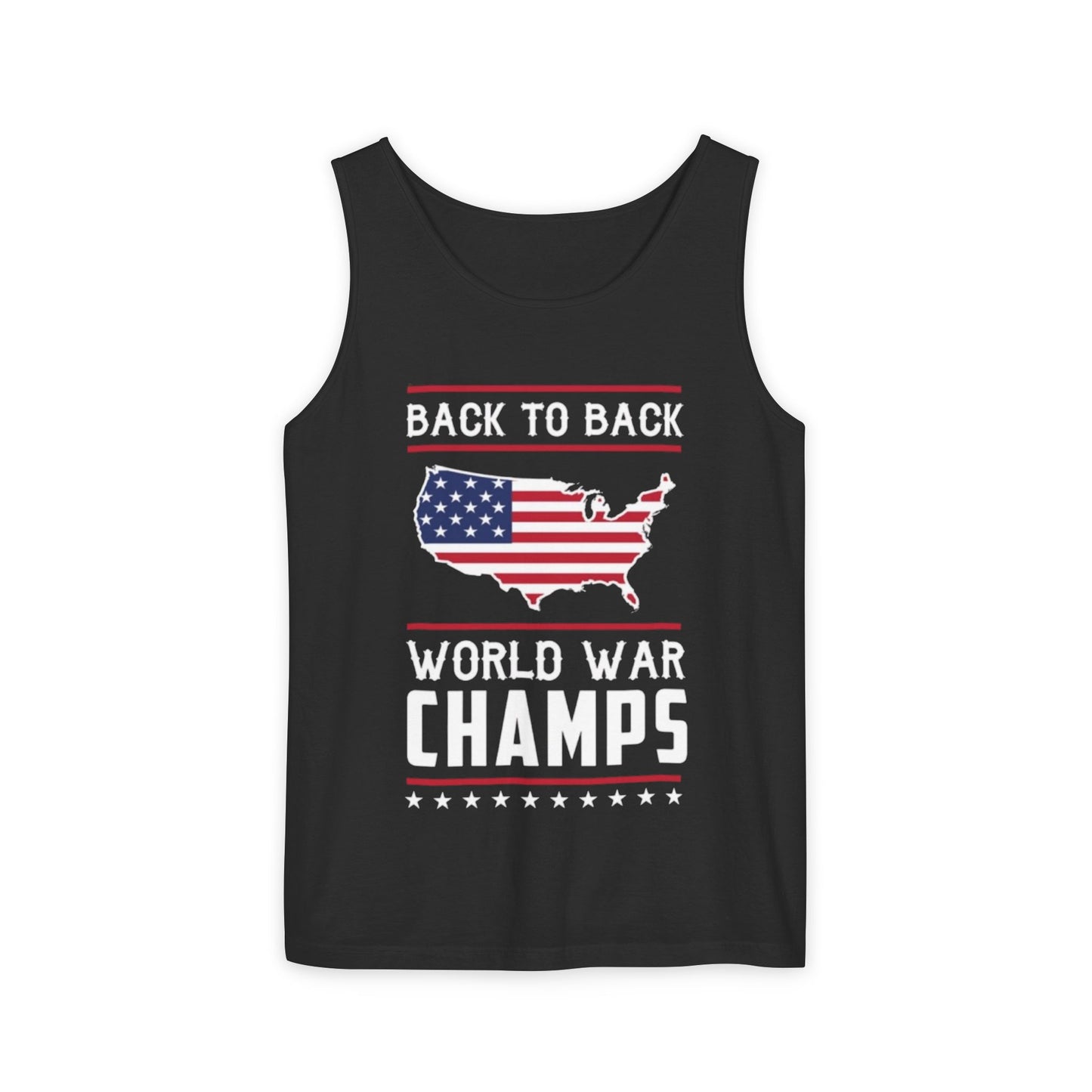 4th of July USA Back to Back World War Champions Tank, Merica Red White Blue