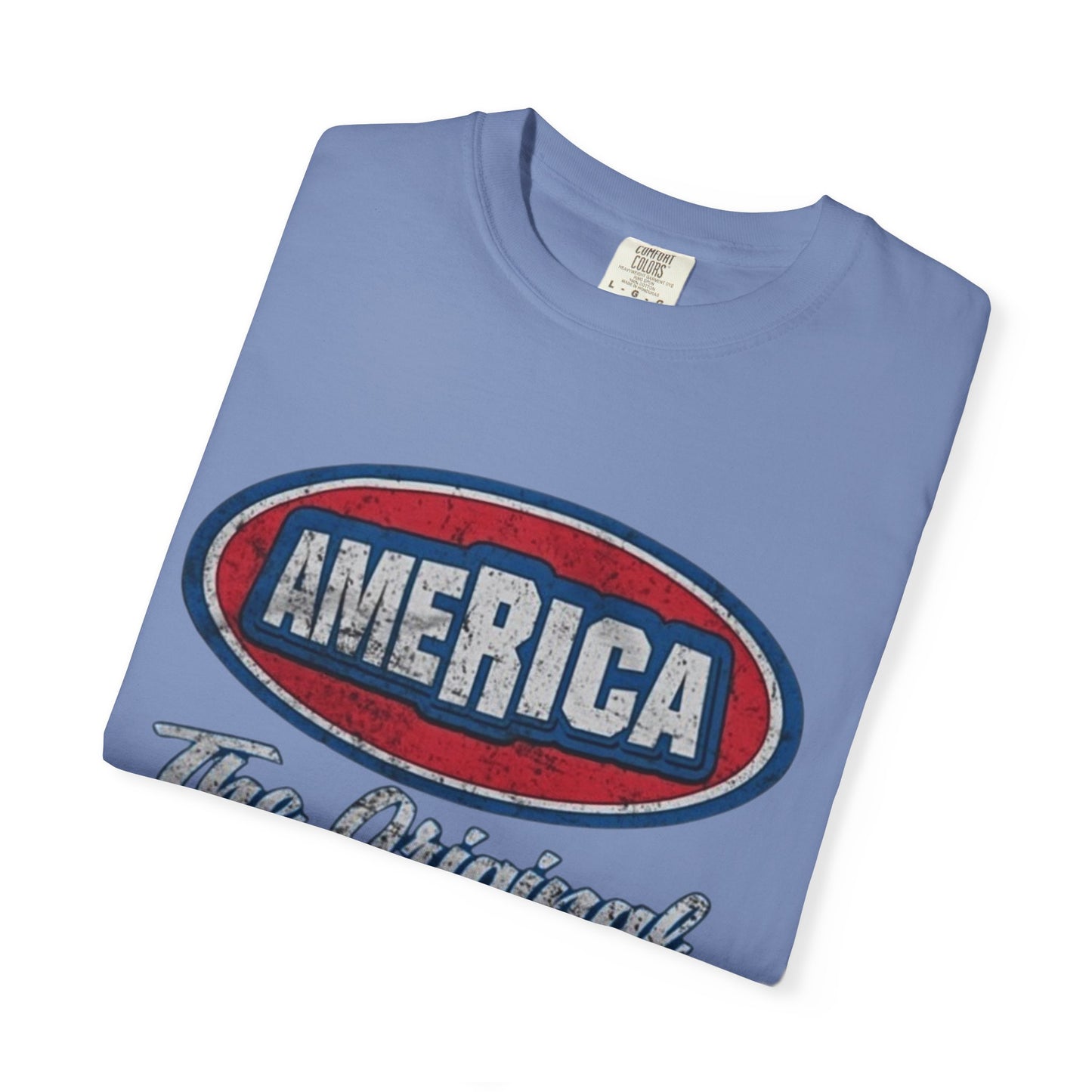 America The Original Land of the Free Patriotic Kingsford Logo Red White and