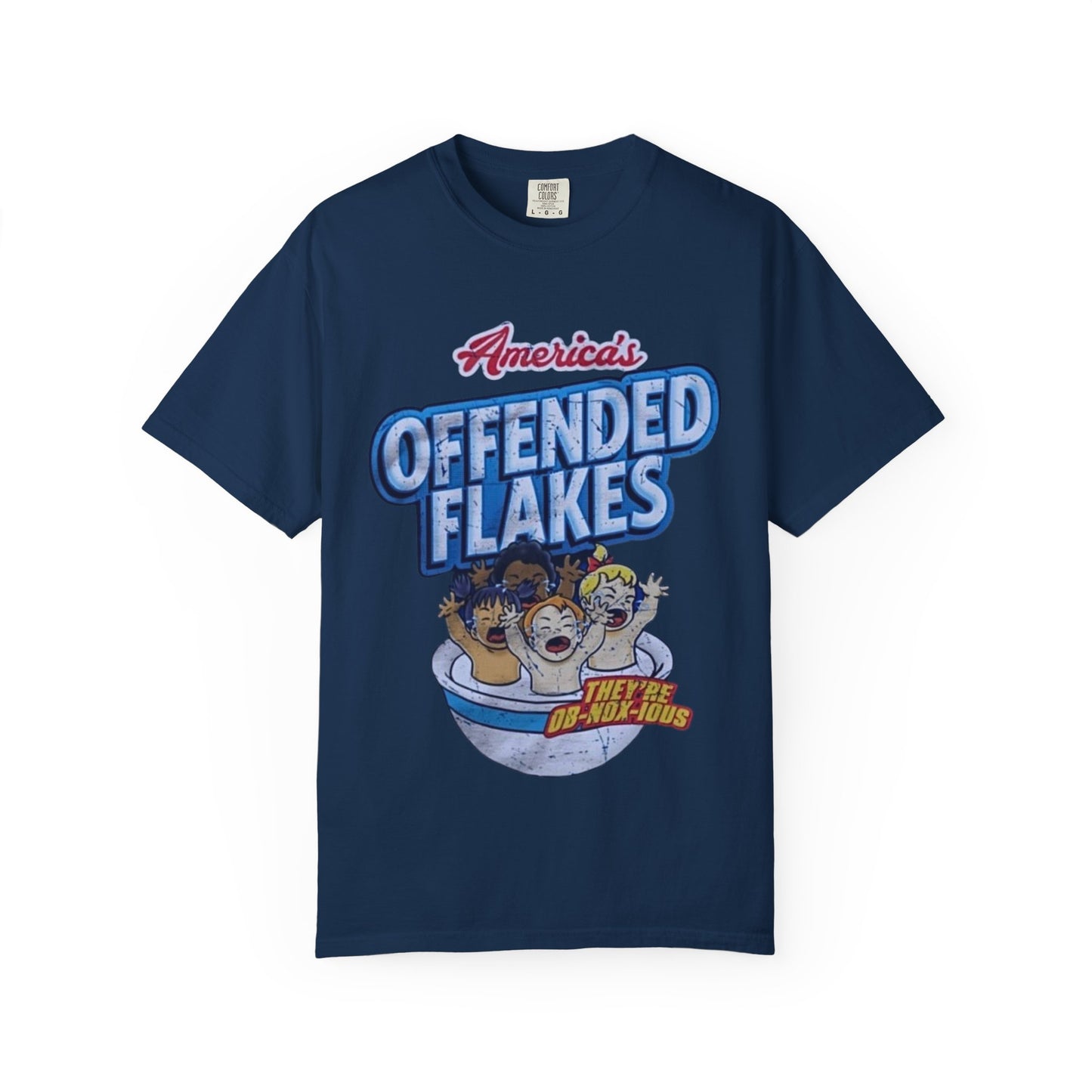 Offended Flakes Cereal Humor Unisex Tee, Liberal Trigger Shirt, Kellogs Corn