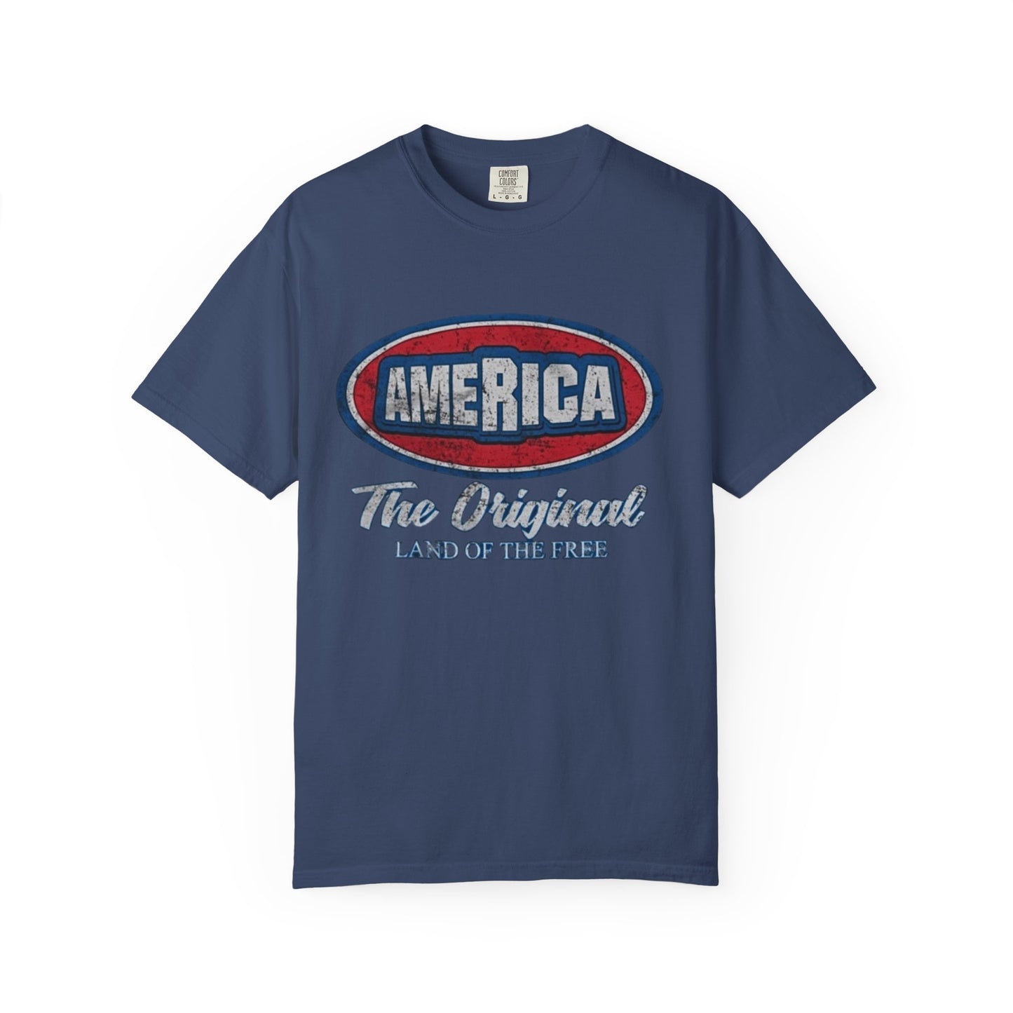 America The Original Land of the Free Patriotic Kingsford Logo Red White and