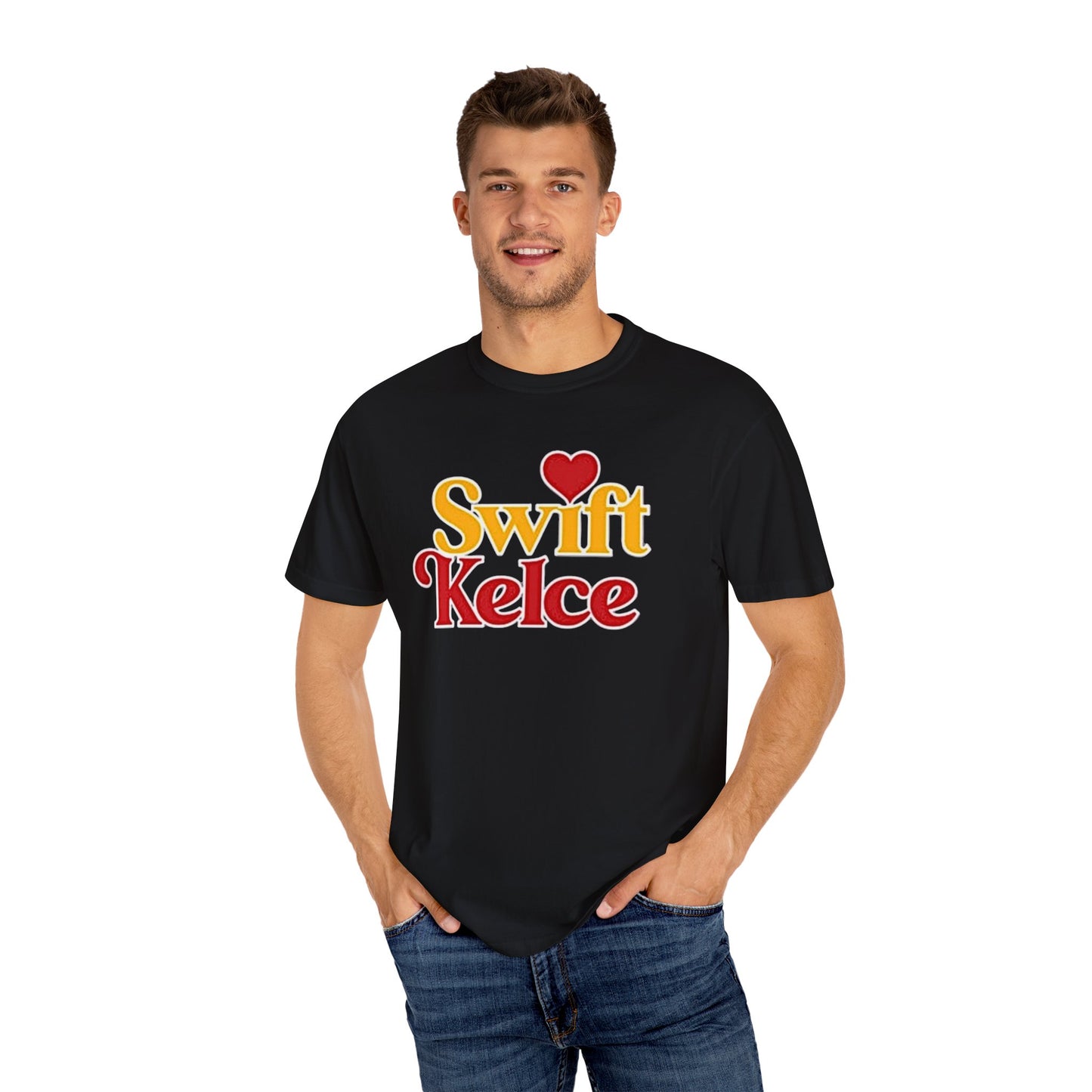 Kansas City Chiefs Football Tee, Travis Kelce #87, Swiftie Love Shirt with Heart