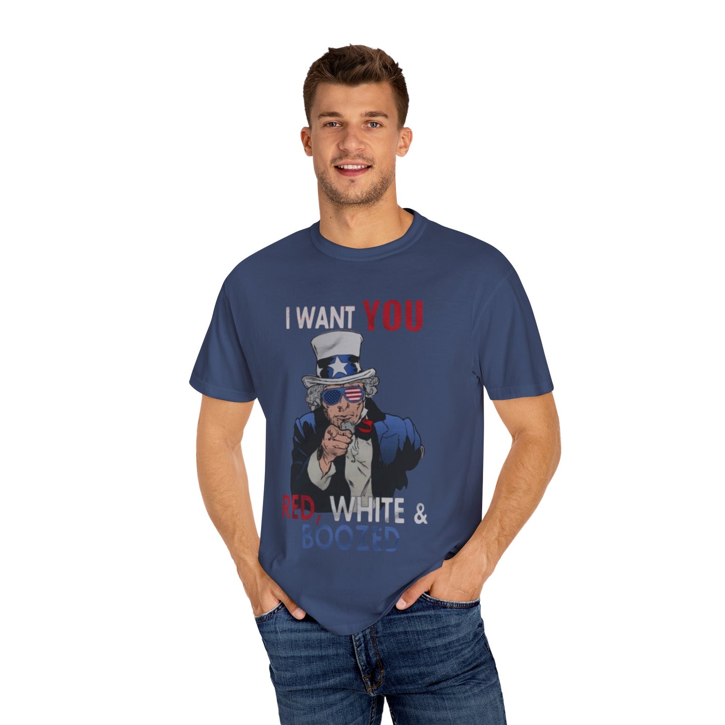Uncle Sam Patriotic Tee, Red White and Boozed Shirt, July 4th Party T-shirt,