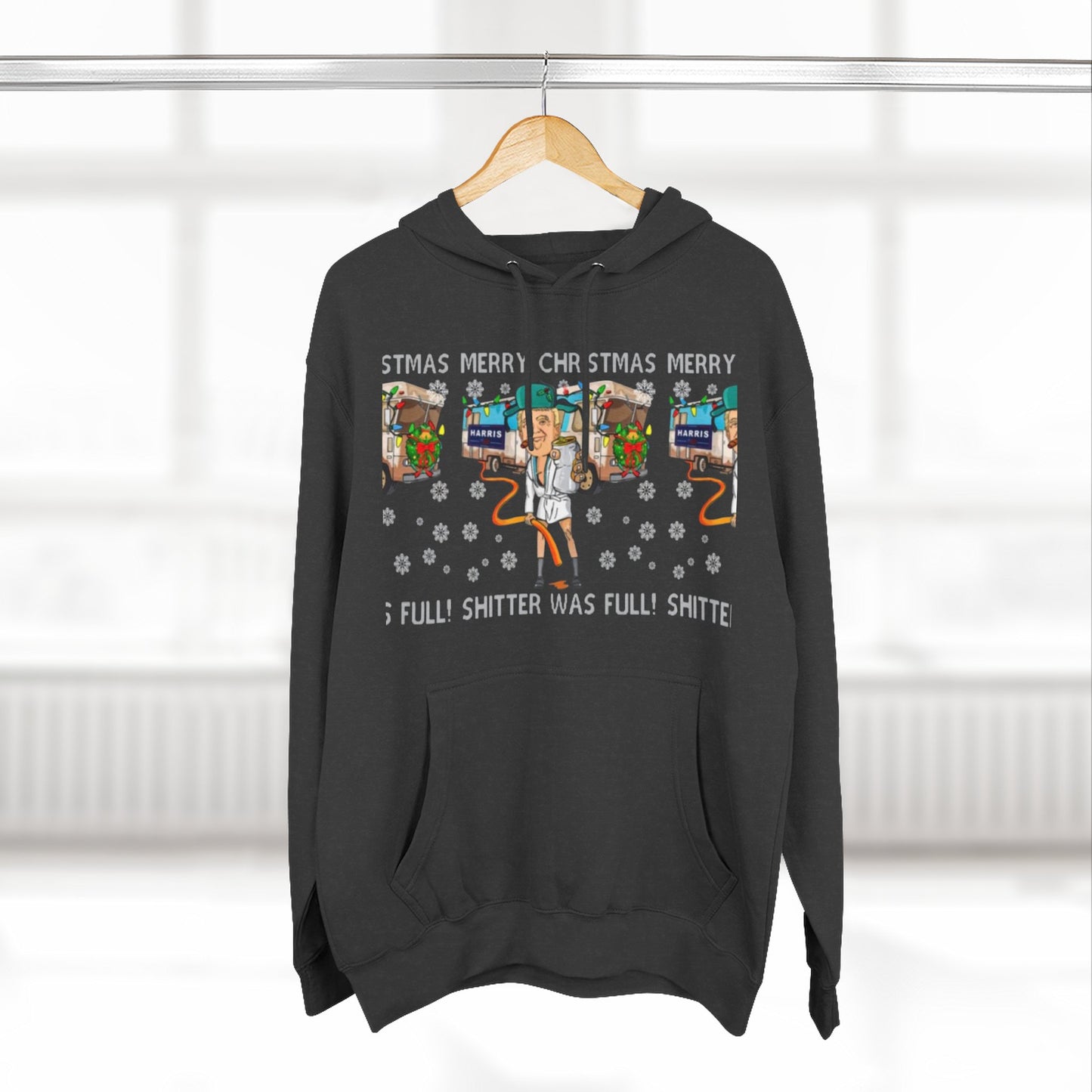Christmas Vacation Three-Panel Hoodie, Funny Holiday Fleece Sweatshirt, Gift for