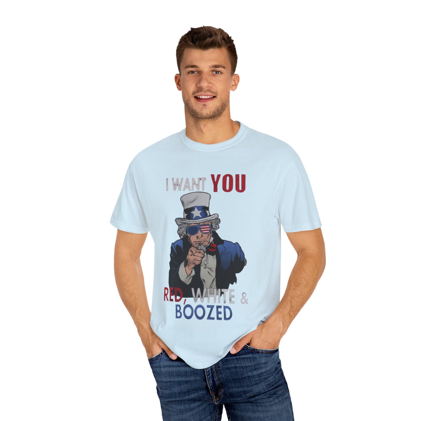 Uncle Sam Patriotic Tee, Red White and Boozed Shirt, July 4th Party T-shirt,