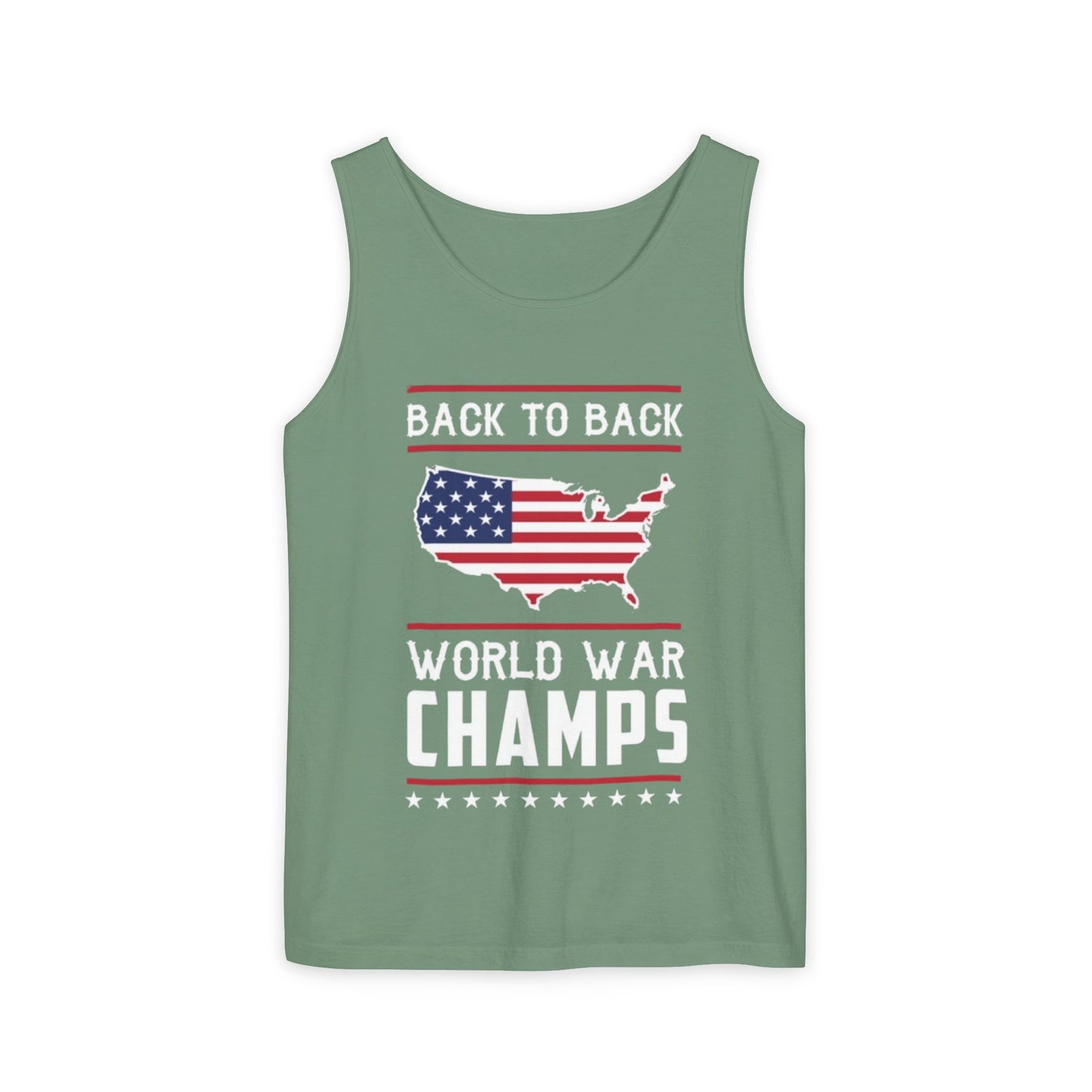 4th of July USA Back to Back World War Champions Tank, Merica Red White Blue