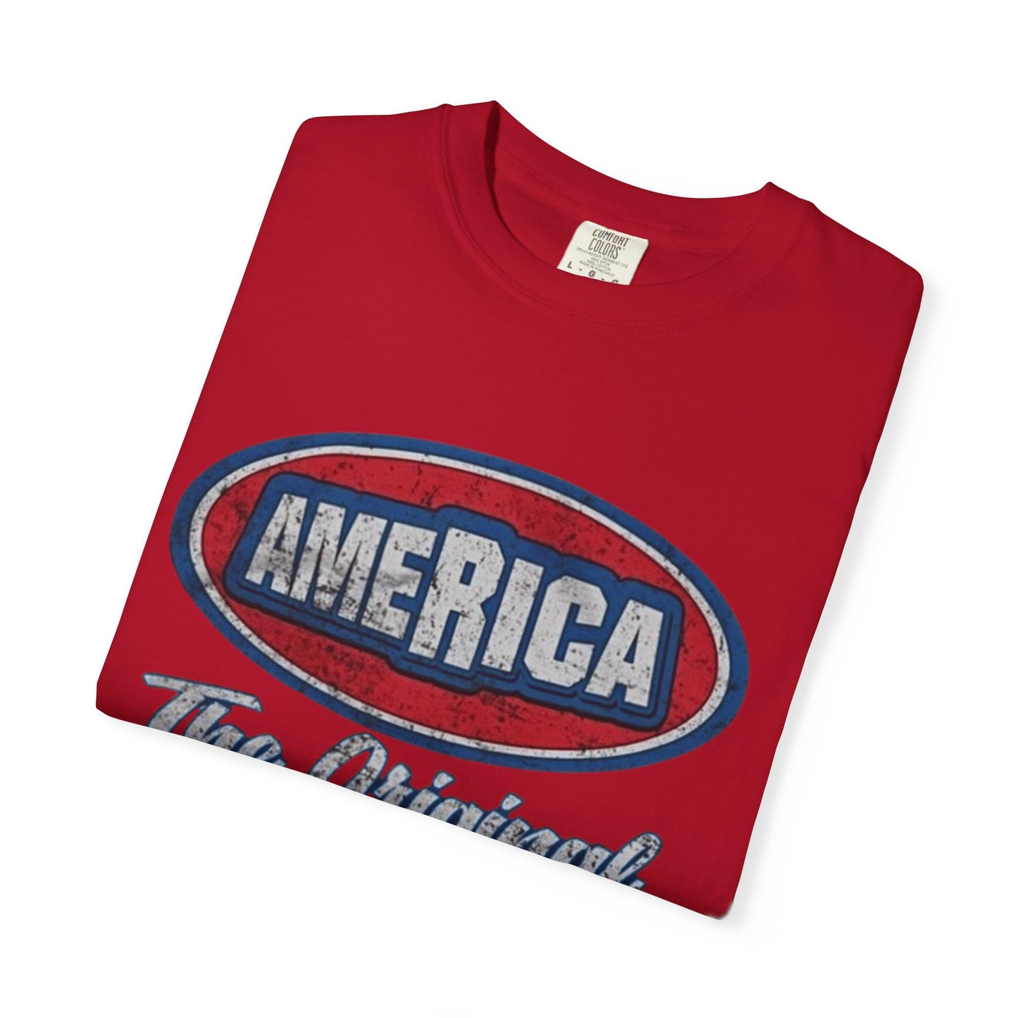 America The Original Land of the Free Patriotic Kingsford Logo Red White and