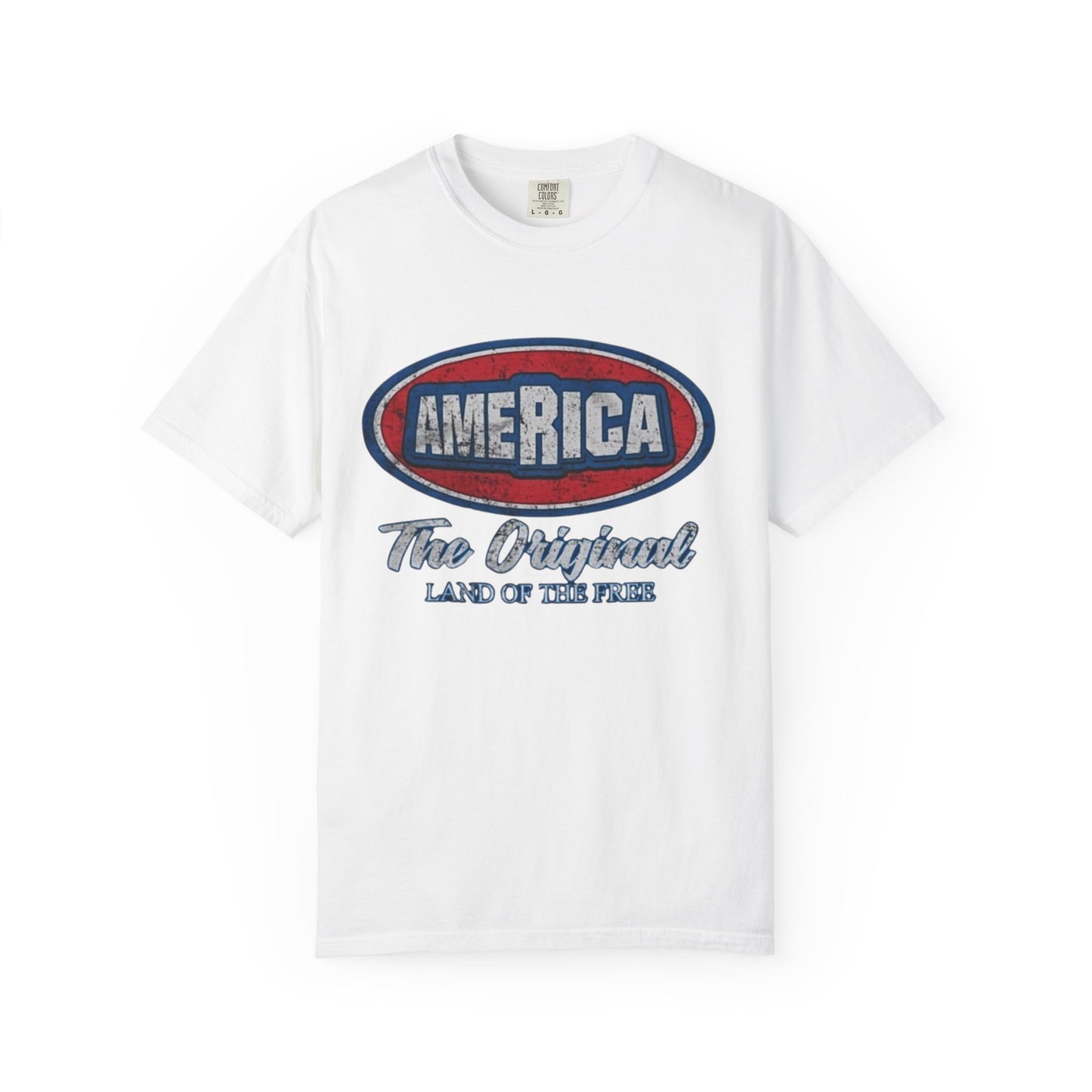 America The Original Land of the Free Patriotic Kingsford Logo Red White and
